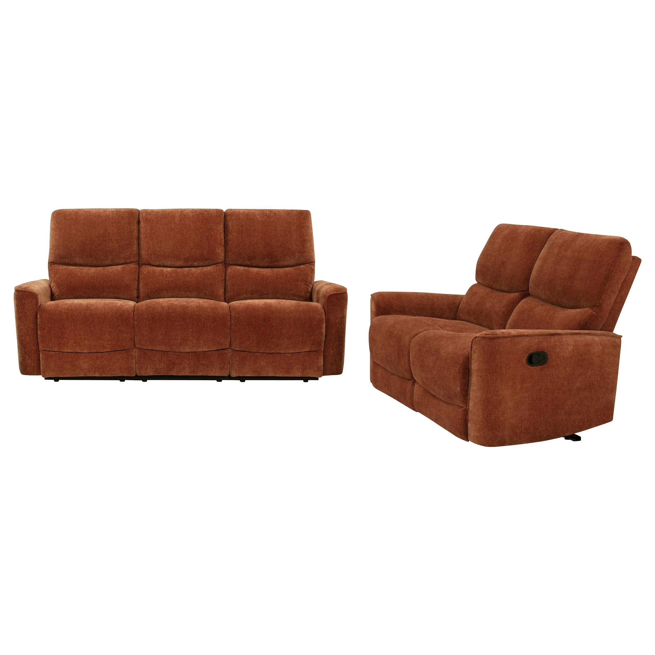 Navarro 2-piece Upholstered Reclining Sofa Set Orange - Image 2