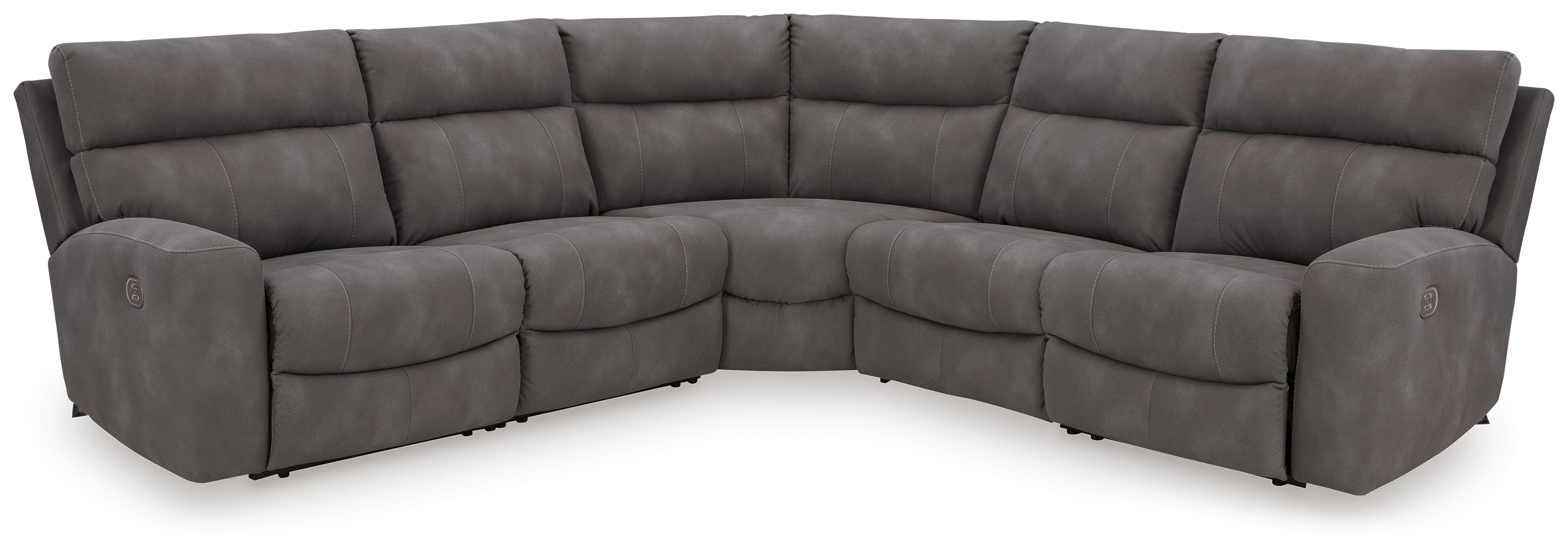 Next-Gen DuraPella Slate Microfiber 5-Piece Power Reclining Sectional - Image 2