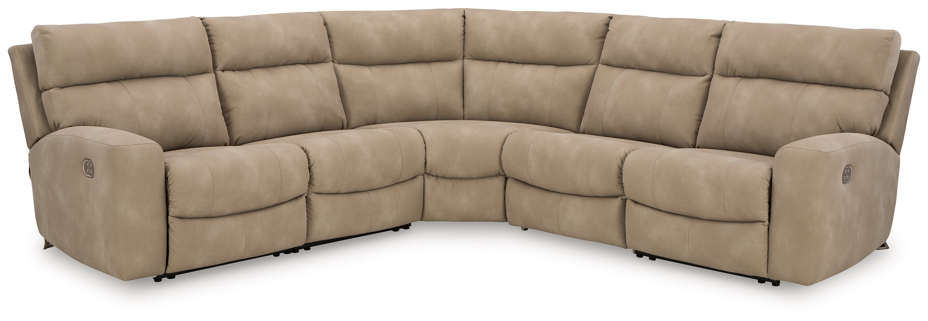 Next-Gen DuraPella Sand Microfiber 5-Piece Power Reclining Sectional - Image 2