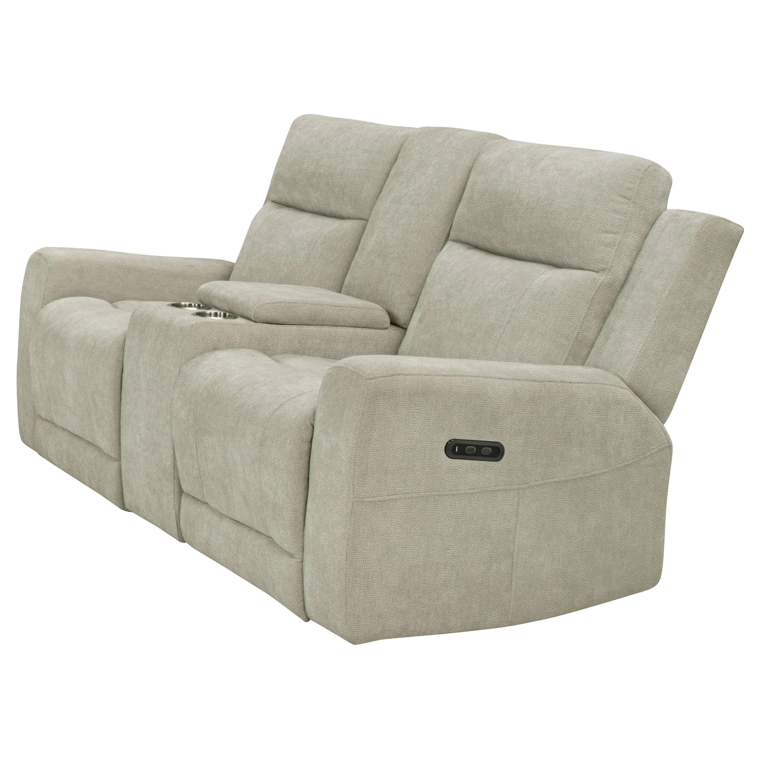 Kennett Chenille Upholstered Power Reclining Loveseat Ivory - Image 2