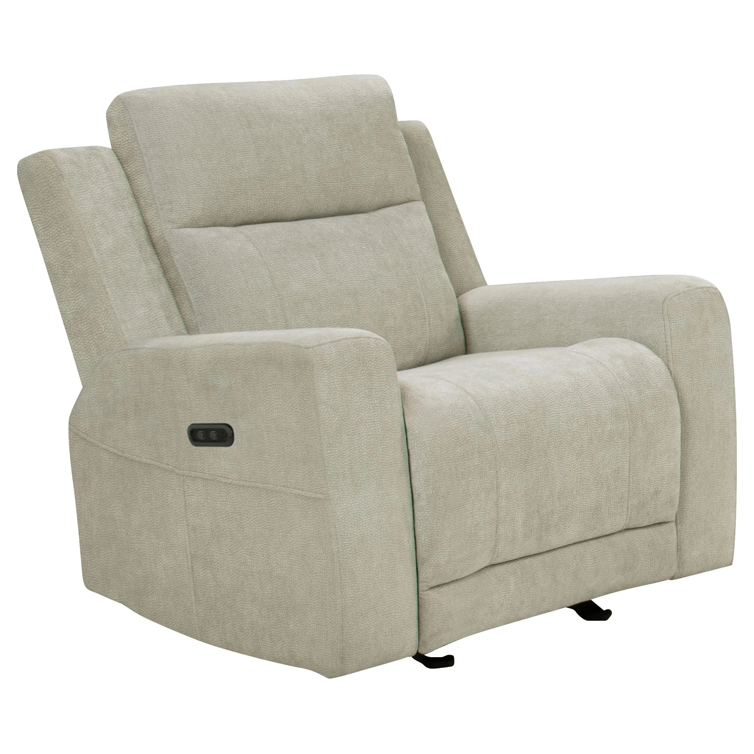 Kennett Chenille Upholstered Power Recliner Chair Ivory - Image 2