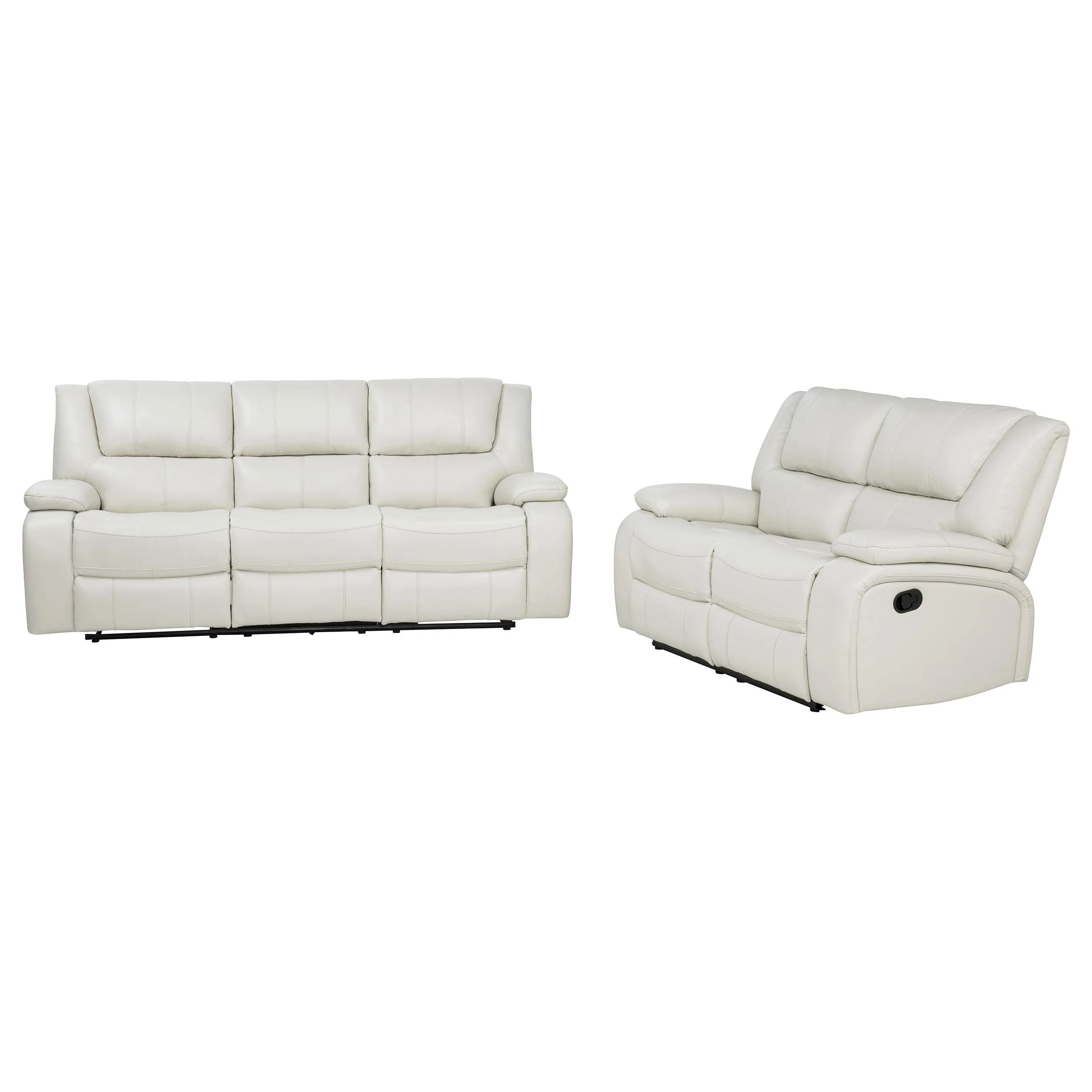 Camila 2-piece Upholstered Reclining Sofa Set White - Image 3
