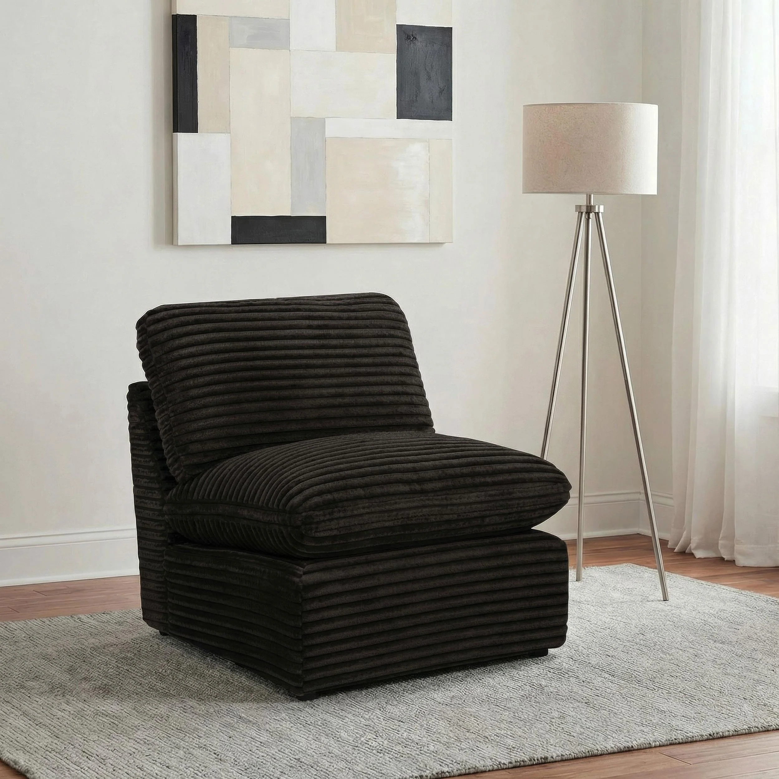 Collins Modular Armless Chair Chocolate Brown - Image 2