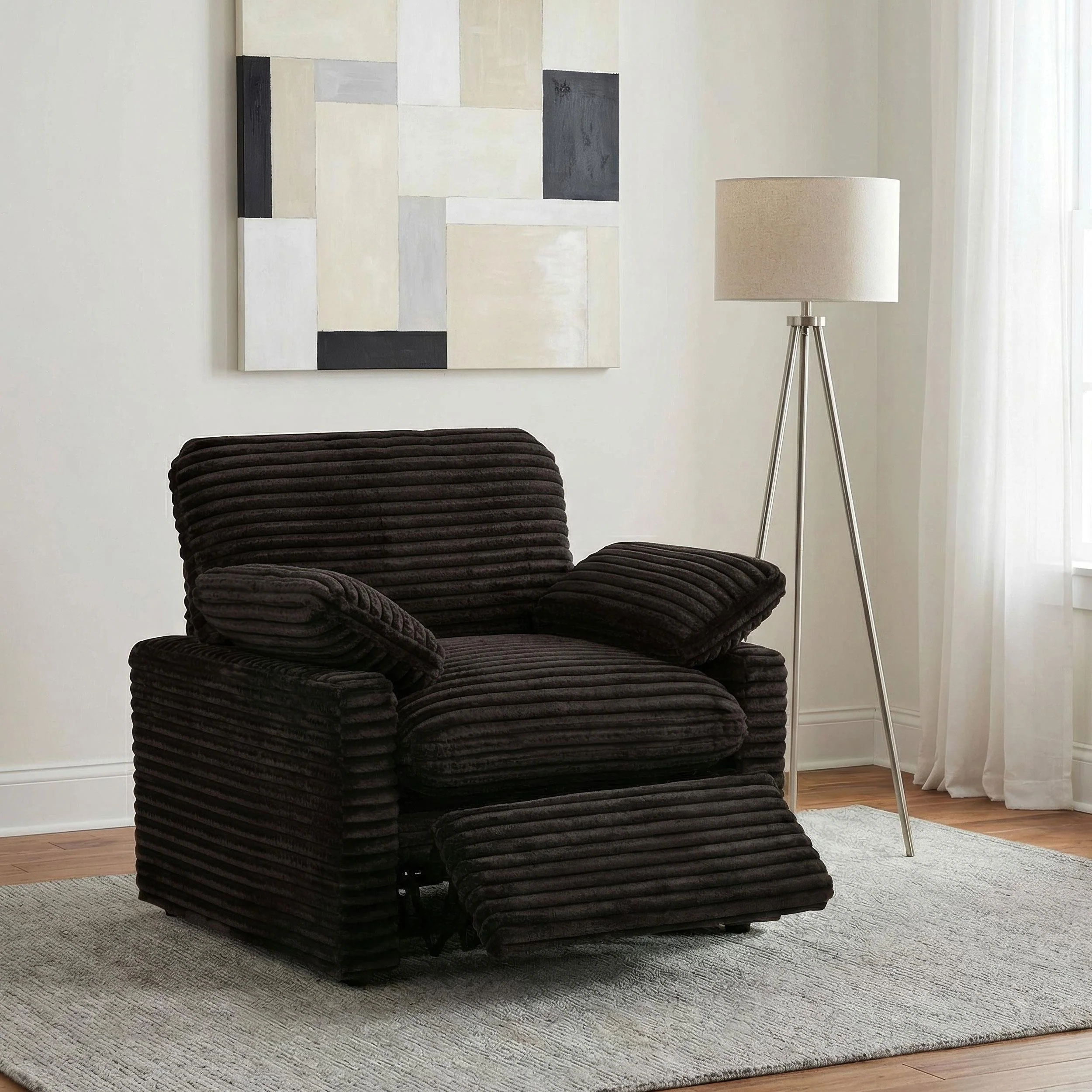 Collins Upholstered Power Recliner Chair Chocolate Brown - Image 3