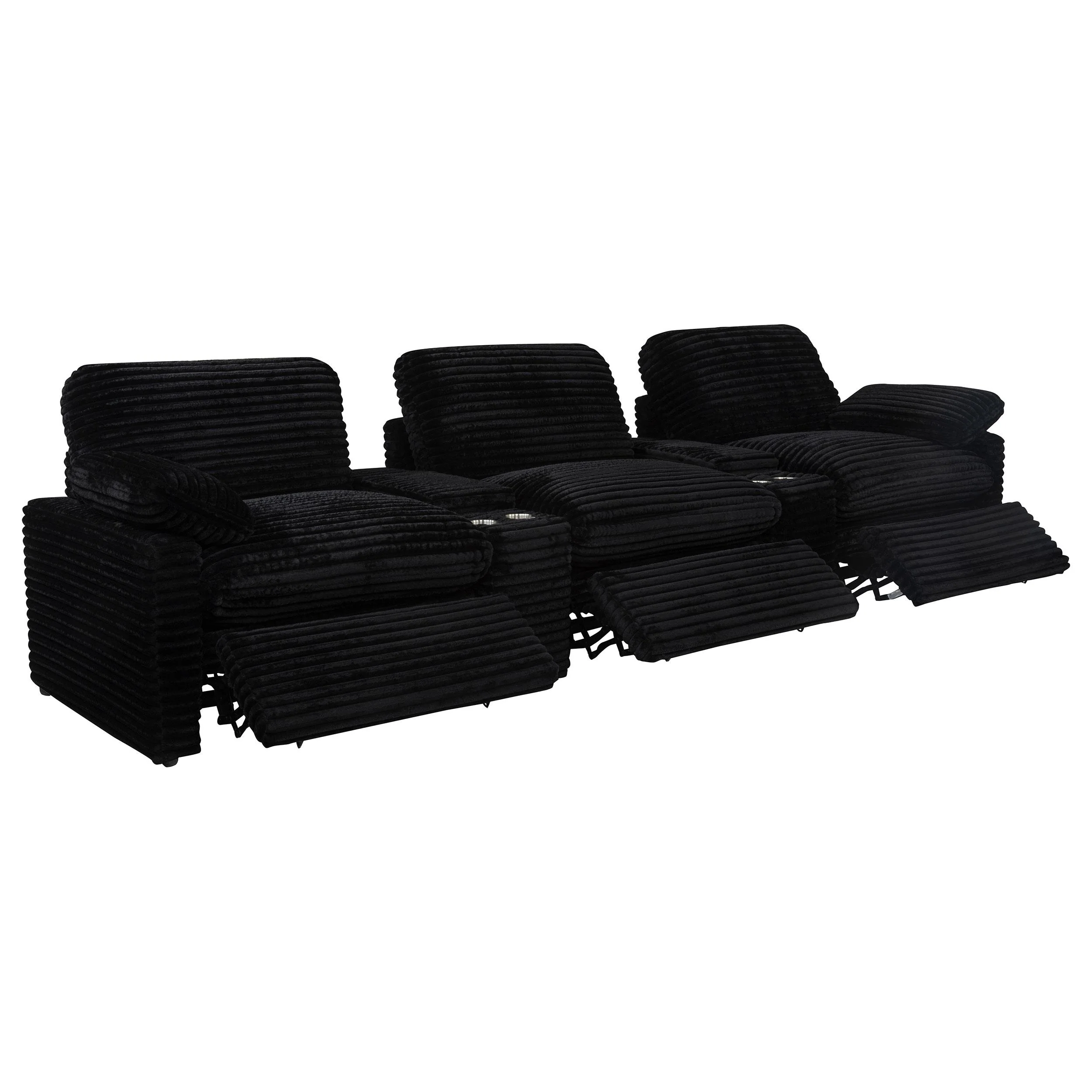 Collins 5-Piece Power Reclining Home Theater Seating Black - Image 2