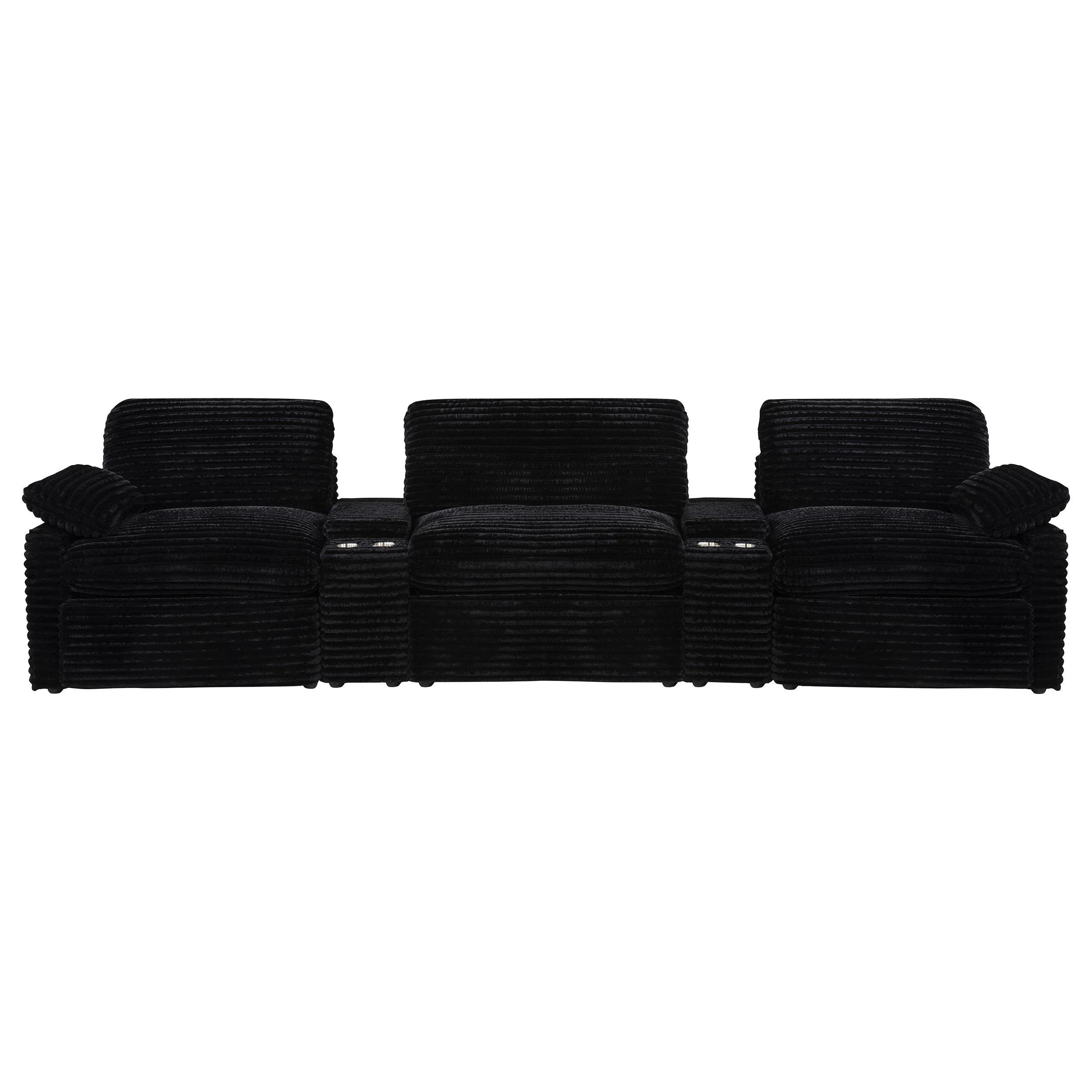 Collins 5-Piece Power Reclining Home Theater Seating Black - Image 3