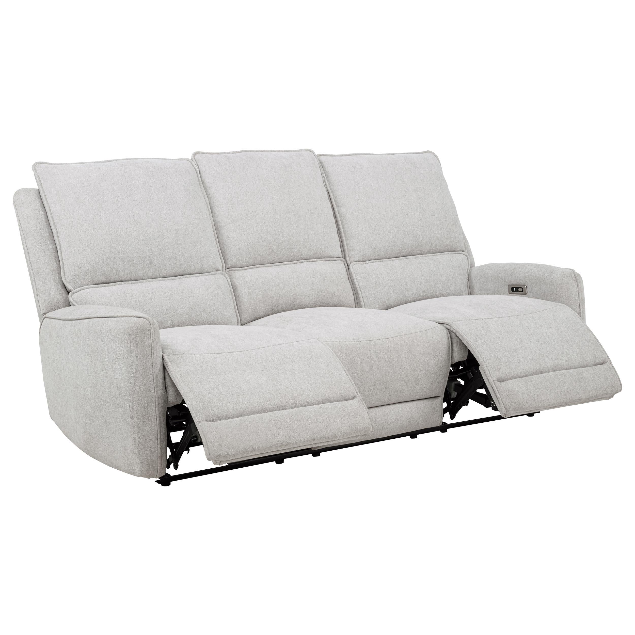 Sylmar Chenille Upholstered Power Reclining Sofa Dove Grey - Image 3