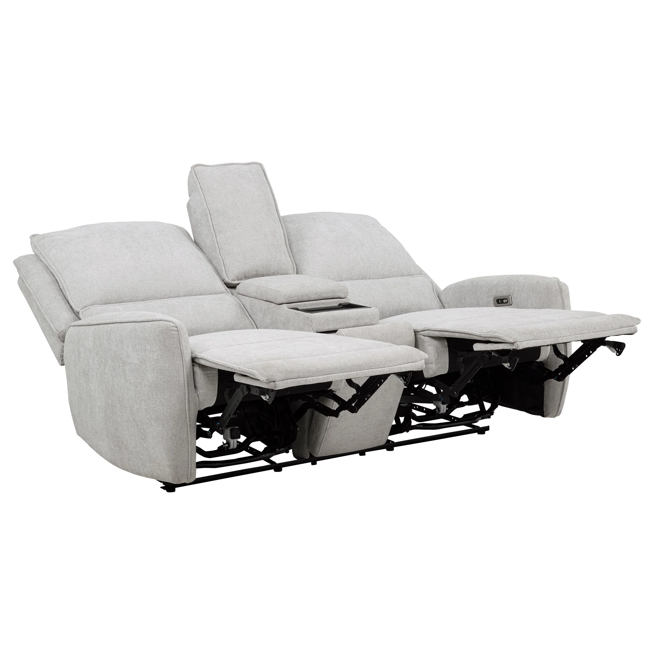 Sylmar Chenille Upholstered Power Reclining Loveseat Dove Grey - Image 3