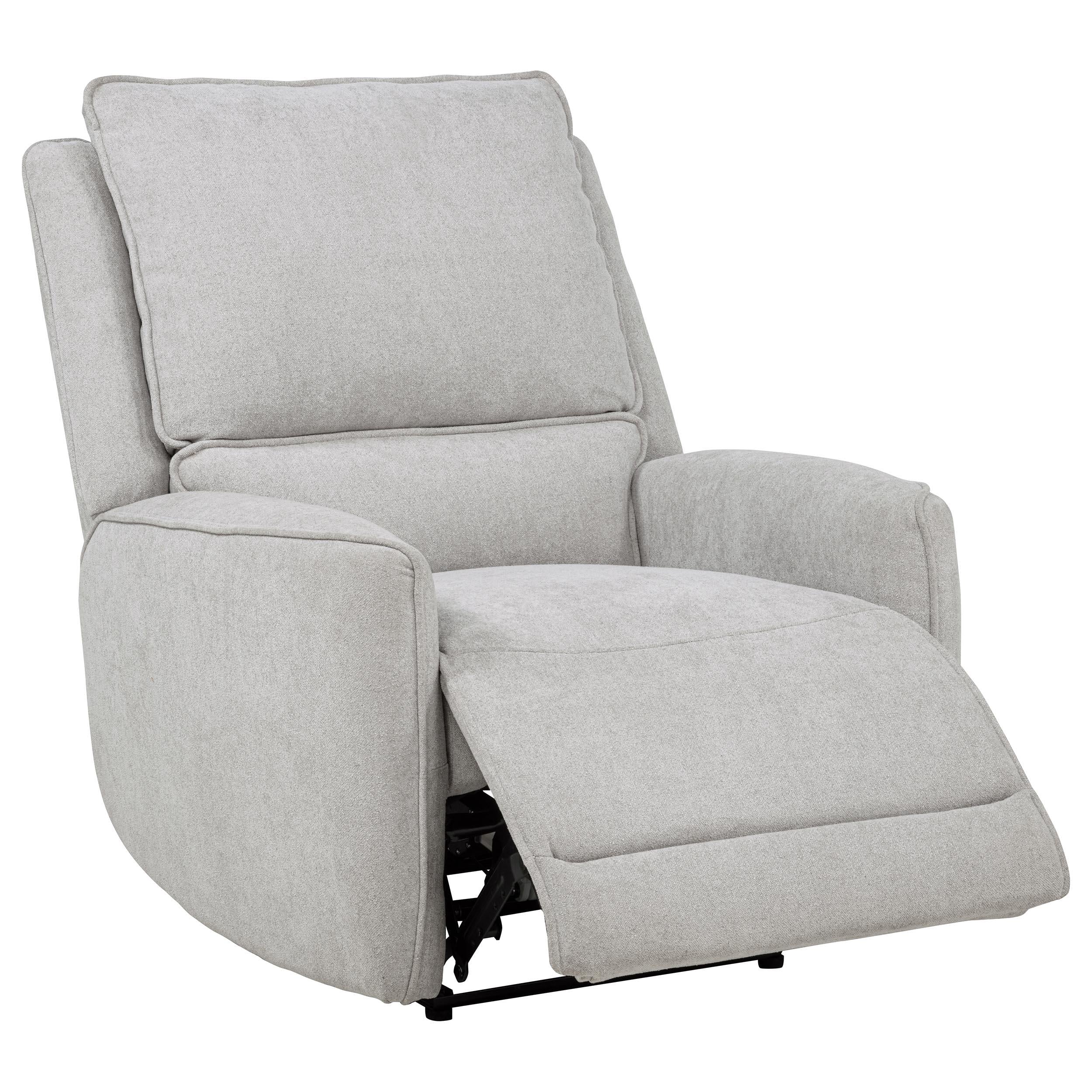 Sylmar Chenille Upholstered Power Recliner Dove Grey - Image 3
