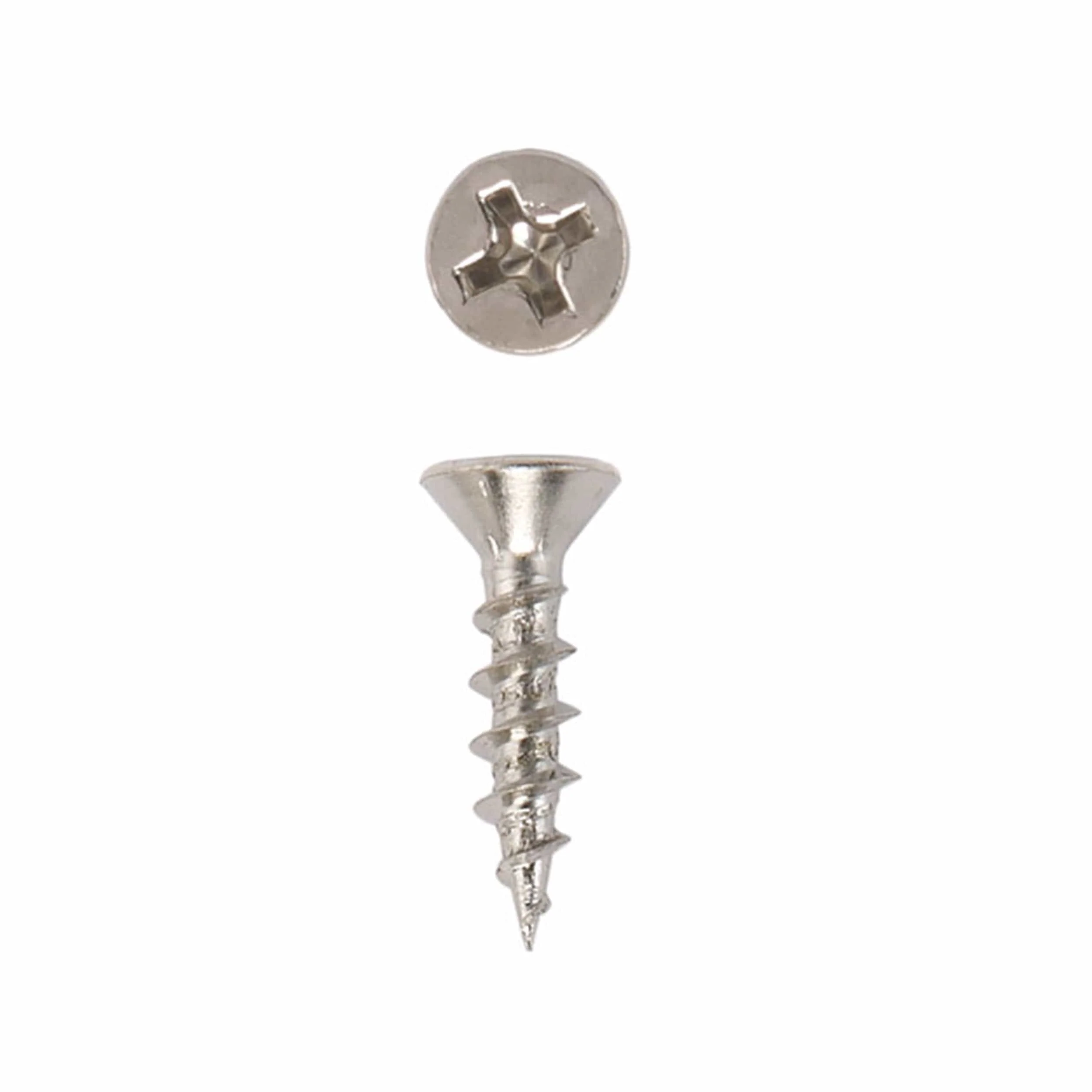 European Hinge Screws - #6 x 5/8" - Flat Head - Phillips Drive - Nickel Plated - 100 Piece - Image 1
