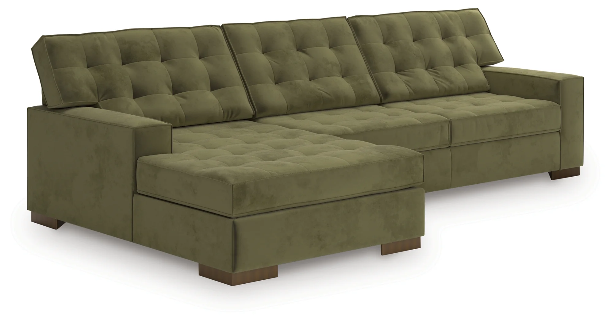 Caspian-Town Olive 2-Piece Sectional with Chaise - Image 2