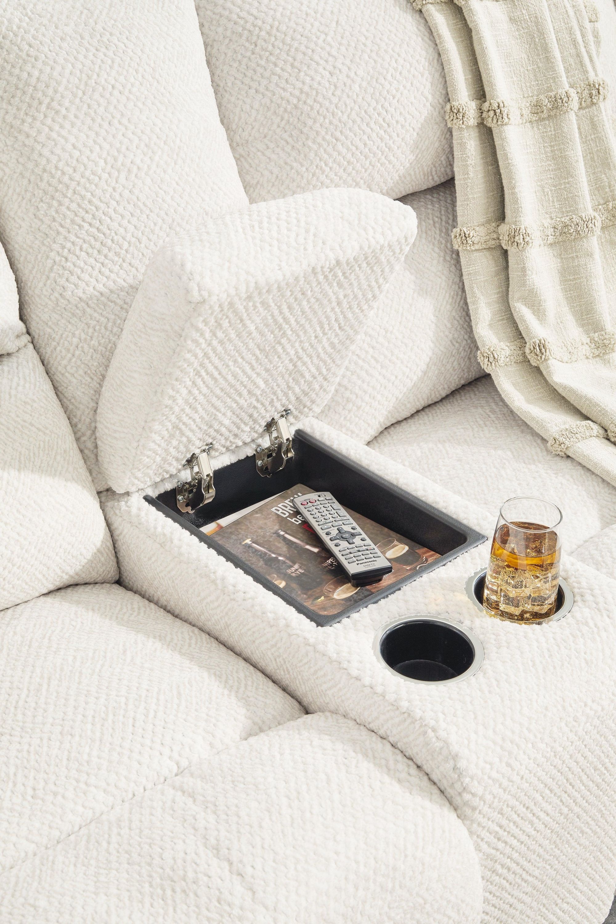 Keensburg Linen Velvet 3-Piece Power Reclining Sectional - Image 3