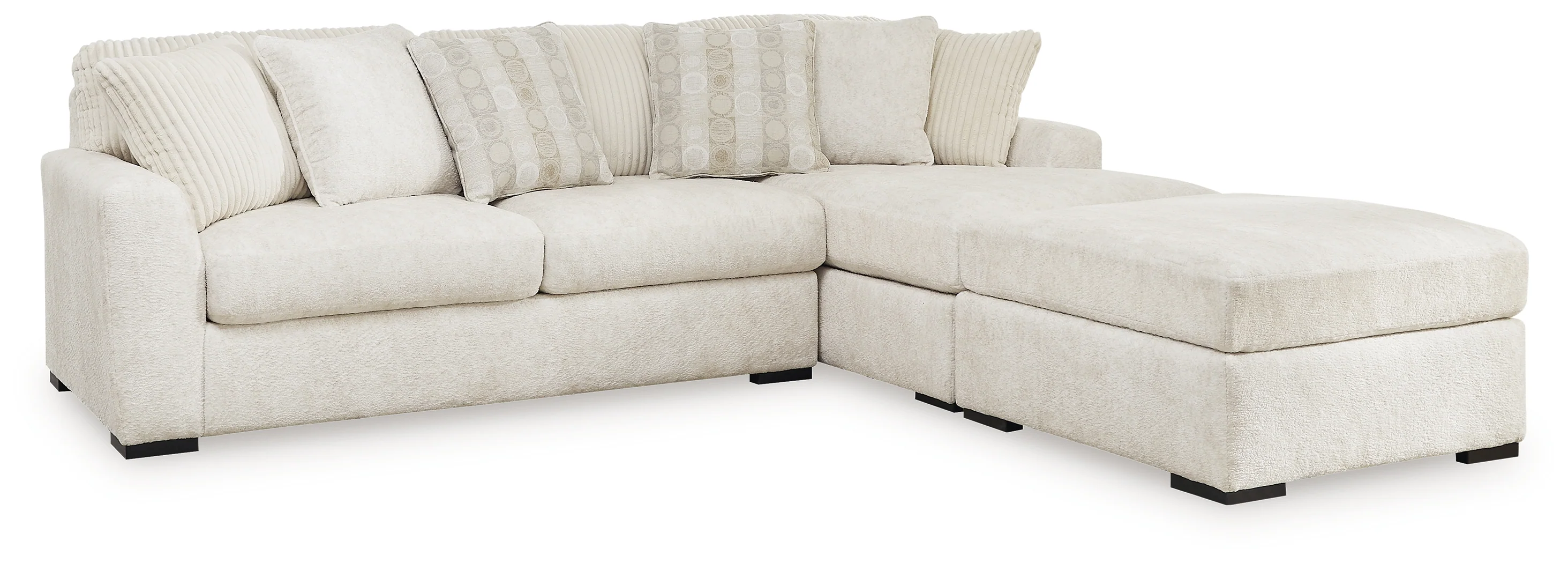 Chessington Ivory 2-Piece Sectional with Ottoman - Image 2