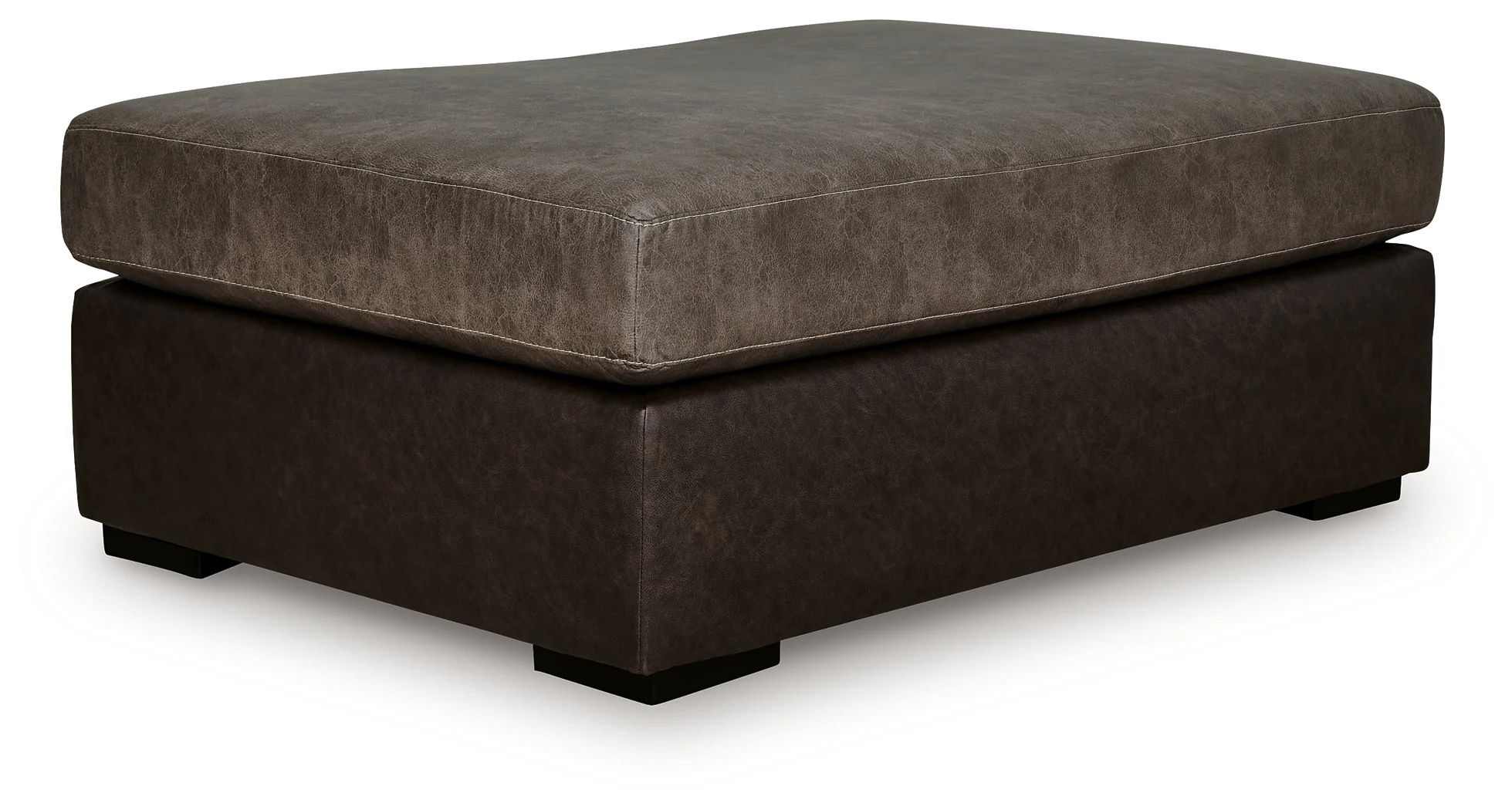 Castille Way Fossil Faux Leather Oversized Accent Ottoman - Image 2