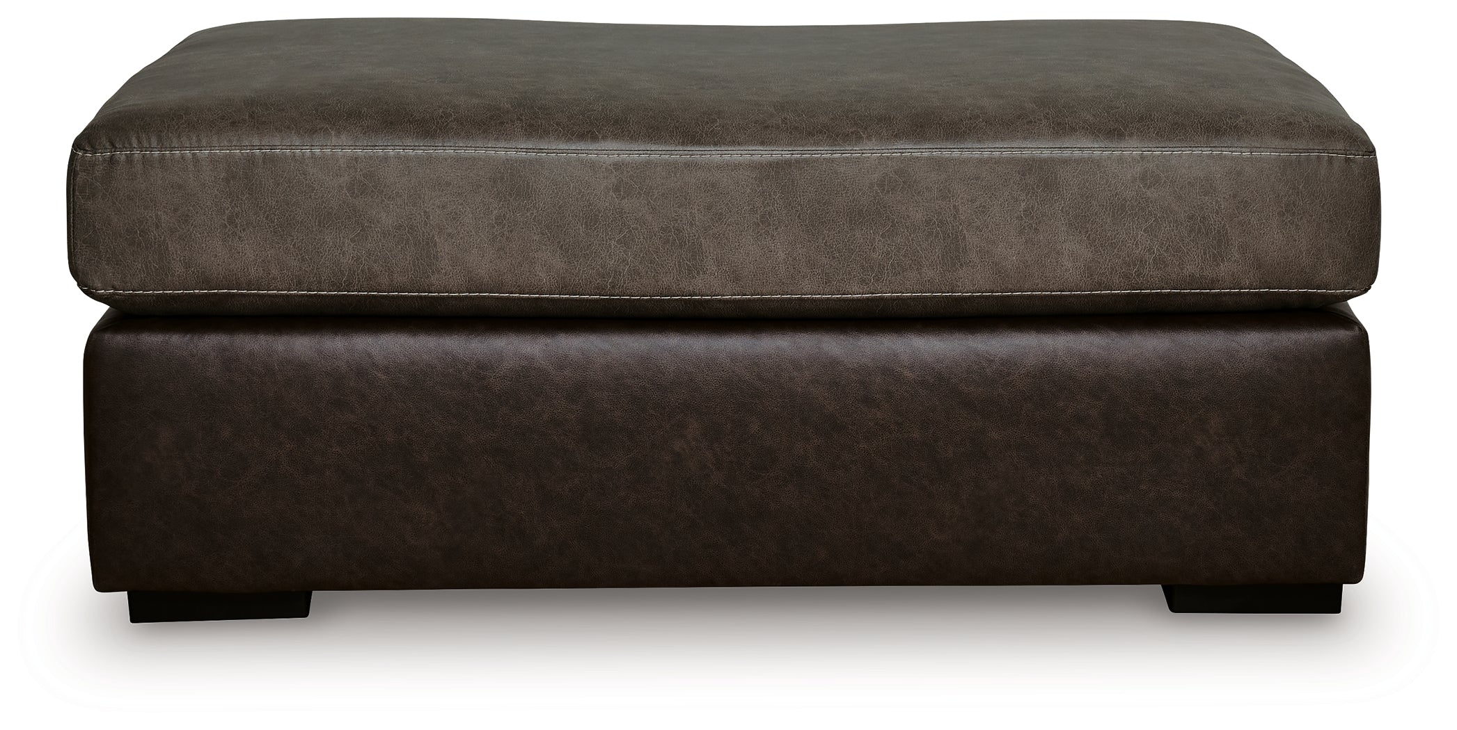 Castille Way Fossil Faux Leather Oversized Accent Ottoman - Image 3