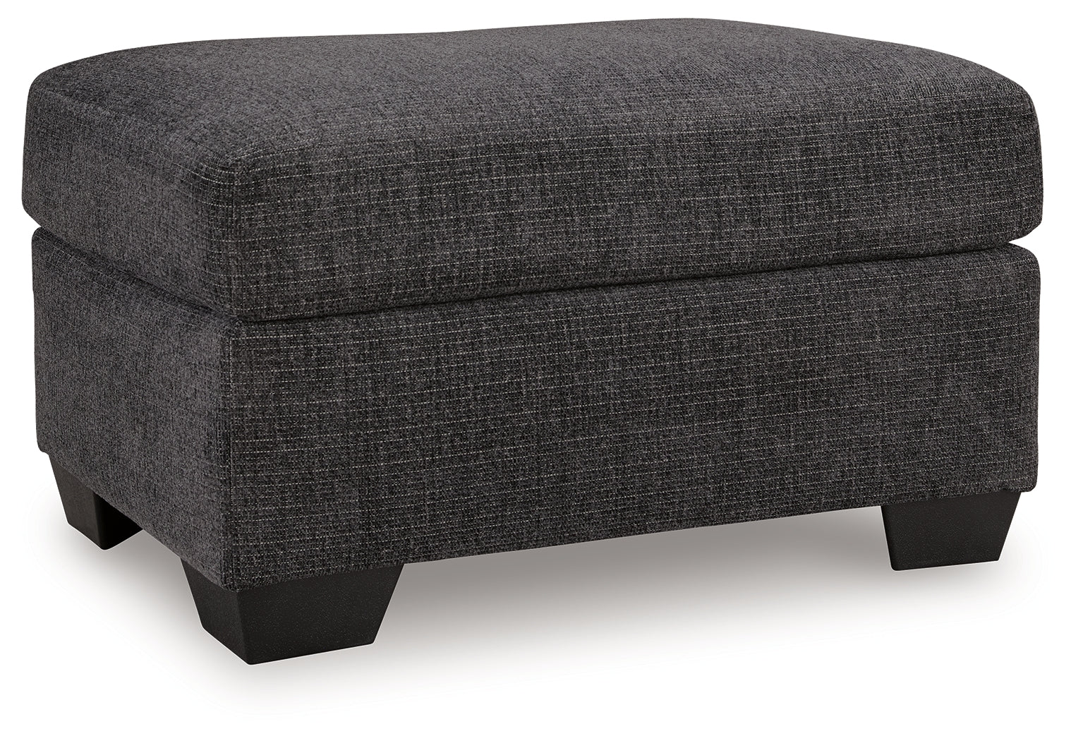 Loreo Ebony Chenille Ottoman - Image 2
