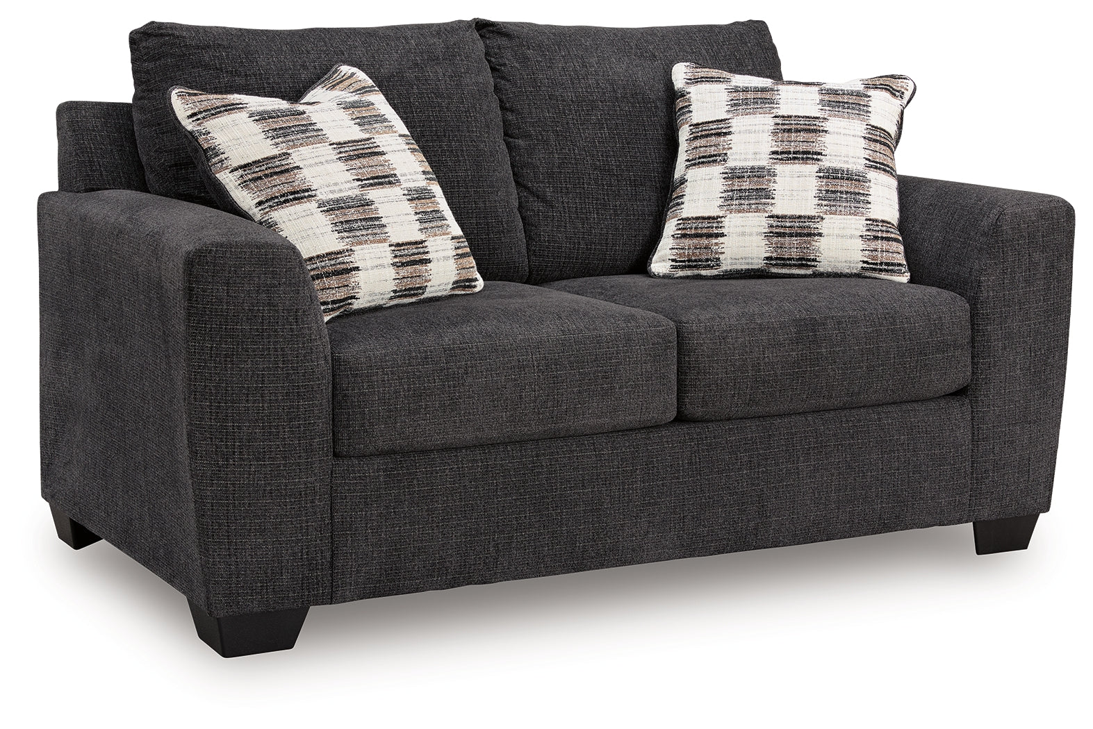 Loreo Ebony Chenille Loveseat - Image 2