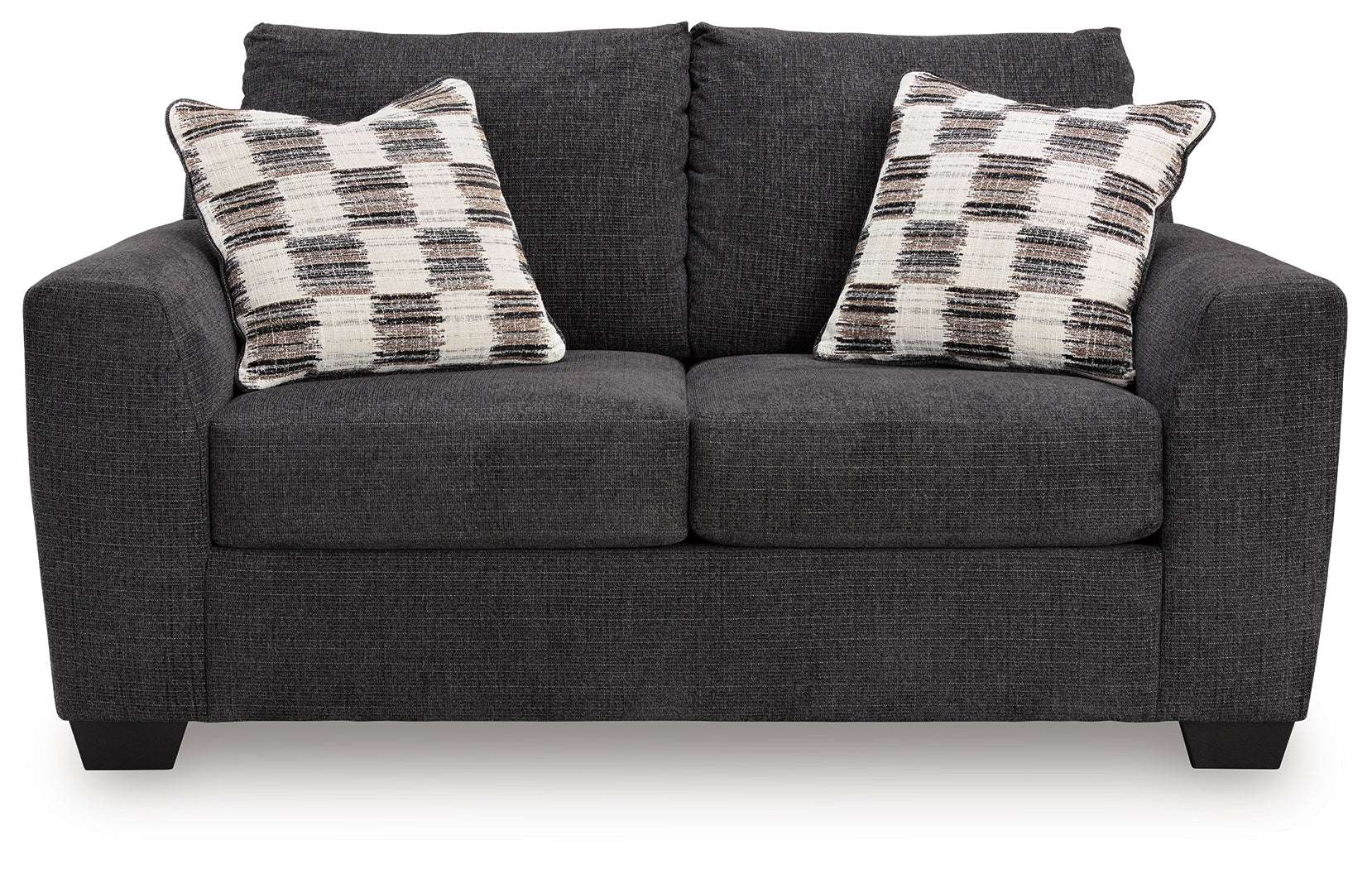 Loreo Ebony Chenille Loveseat - Image 3