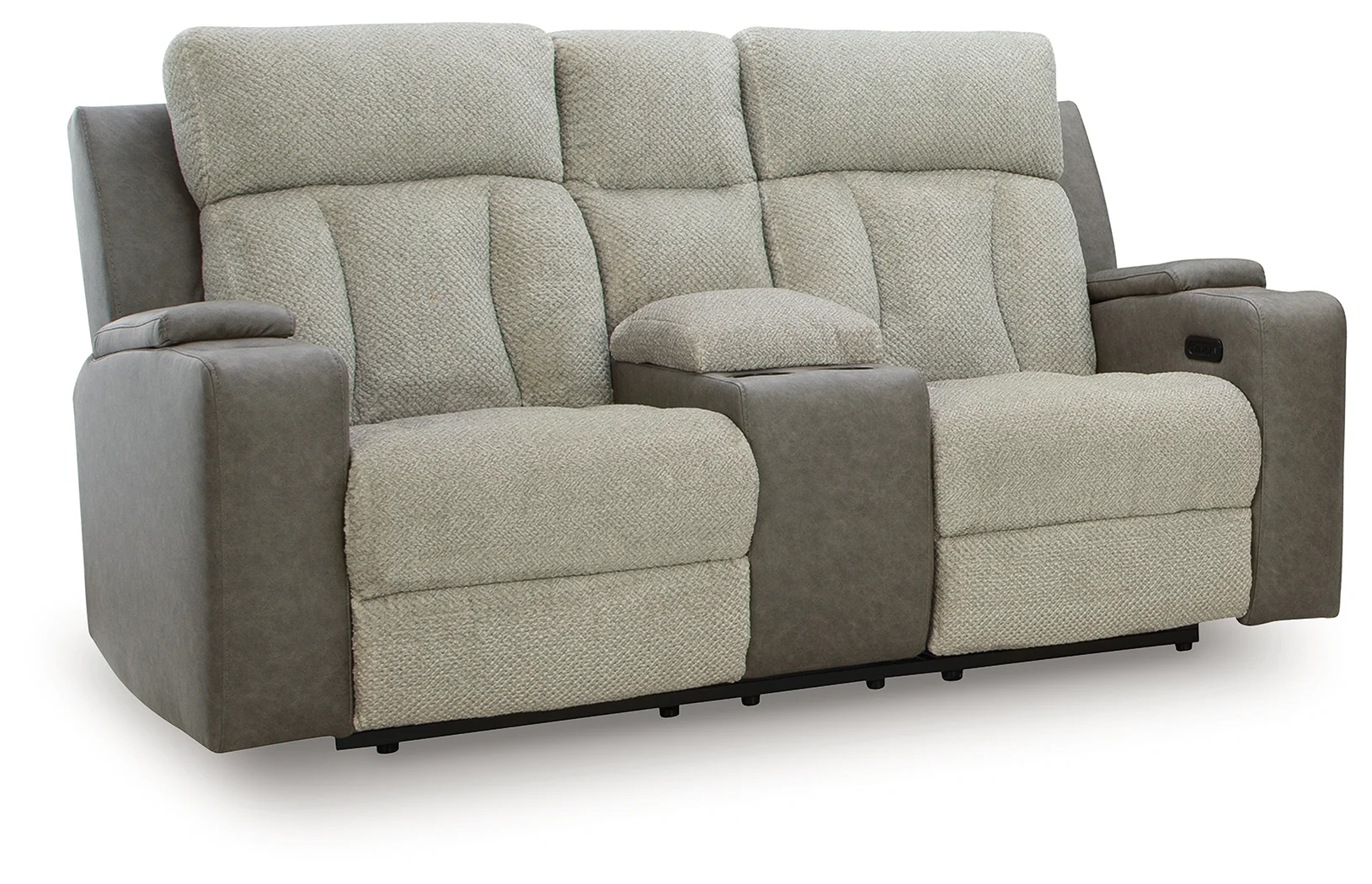 WhipLash Sisal Chenille Power Reclining Loveseat with Console - Image 2
