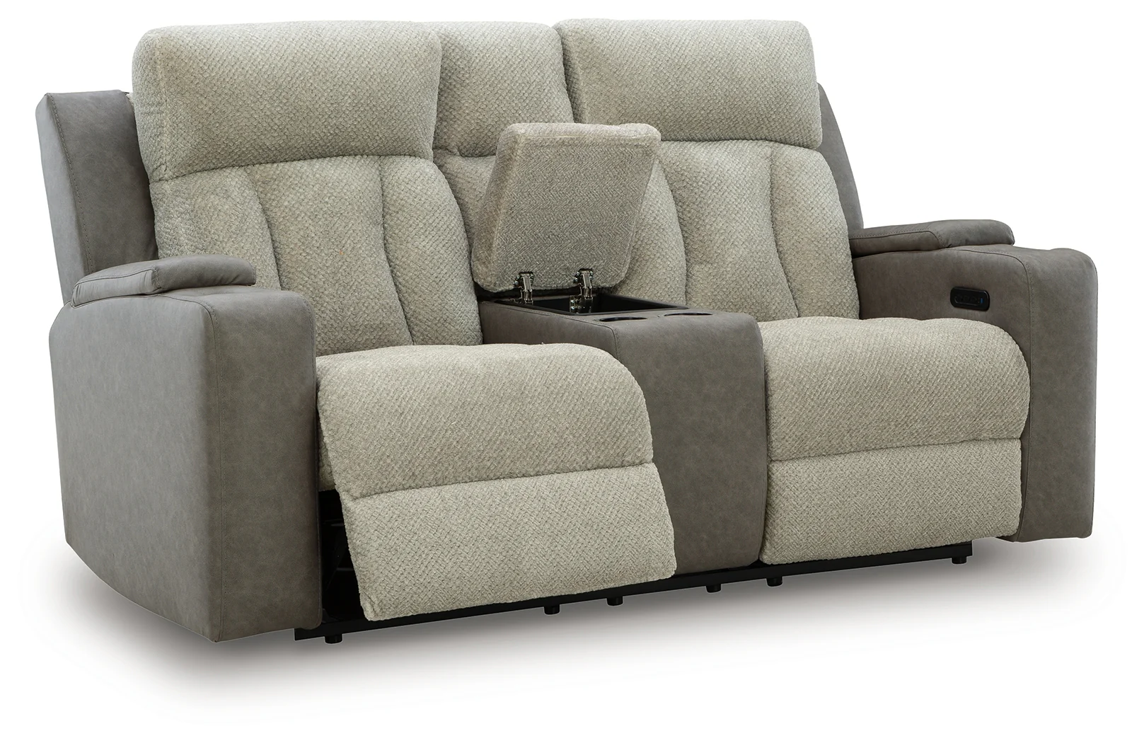 WhipLash Sisal Chenille Power Reclining Loveseat with Console - Image 3