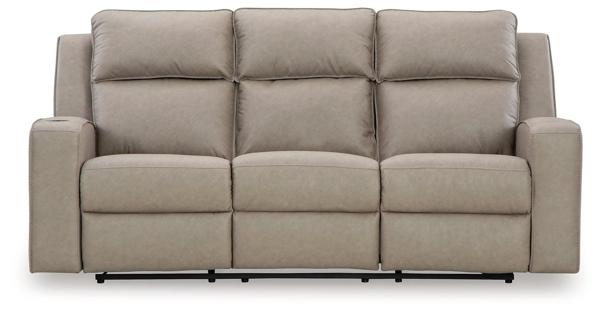 Lavenhorne Pebble Faux Leather Reclining Sofa With Drop Down Table - Image 2
