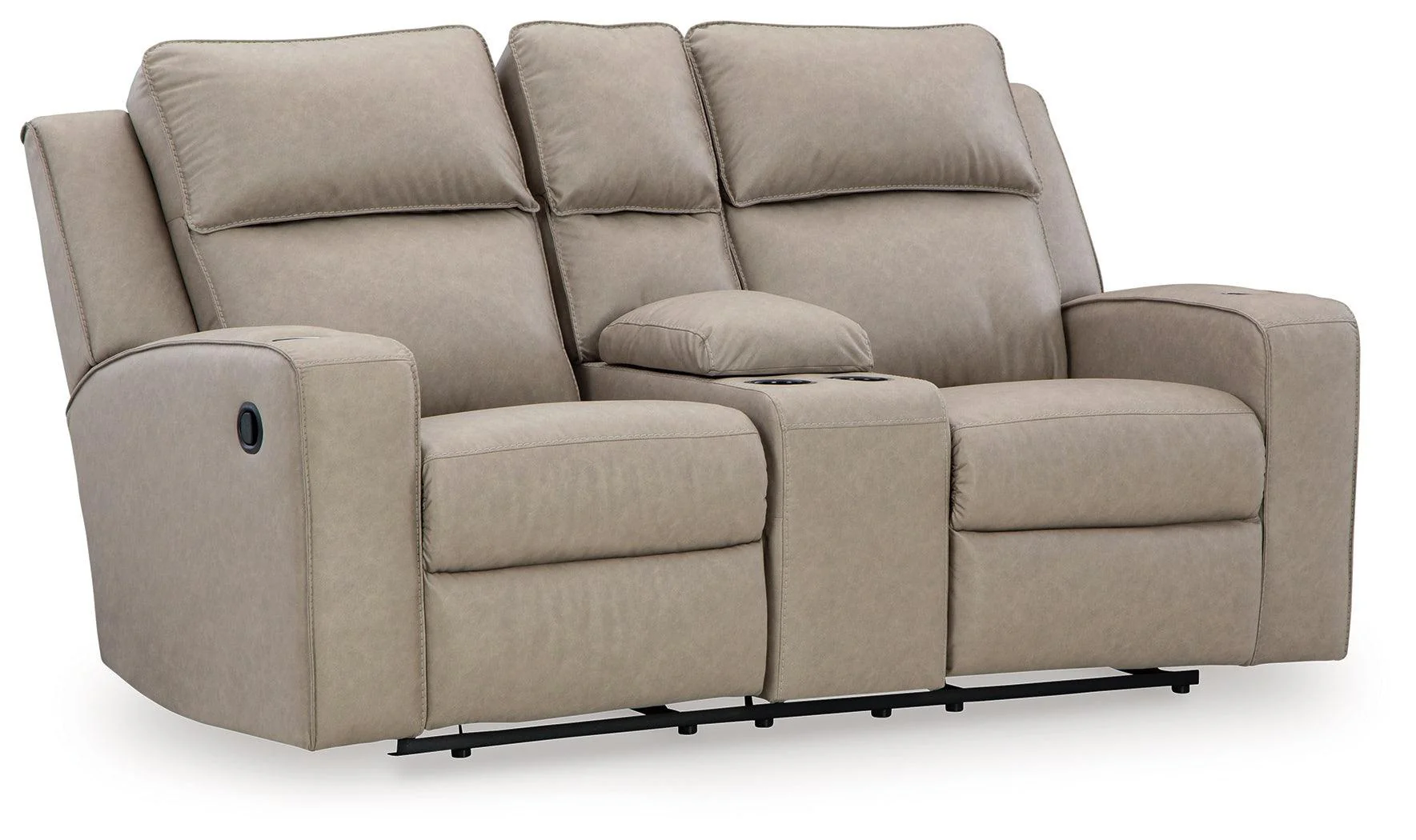 Lavenhorne Pebble Faux Leather Reclining Loveseat With Console - Image 2