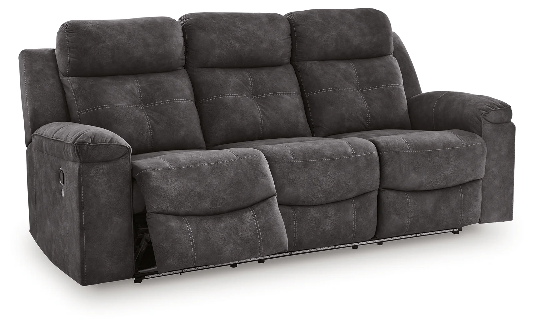 Brysonview Charcoal Faux Leather Reclining Sofa - Image 3