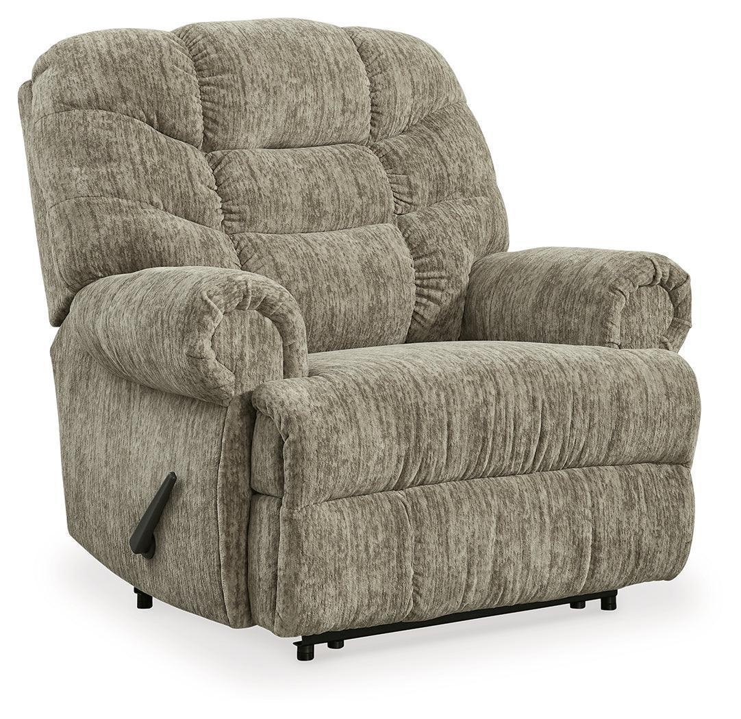 Movie Man Taupe Velvet Recliner - Image 2