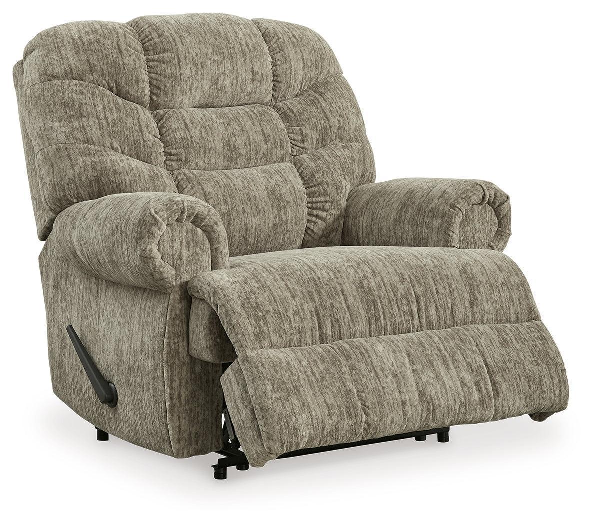 Movie Man Taupe Velvet Recliner - Image 3