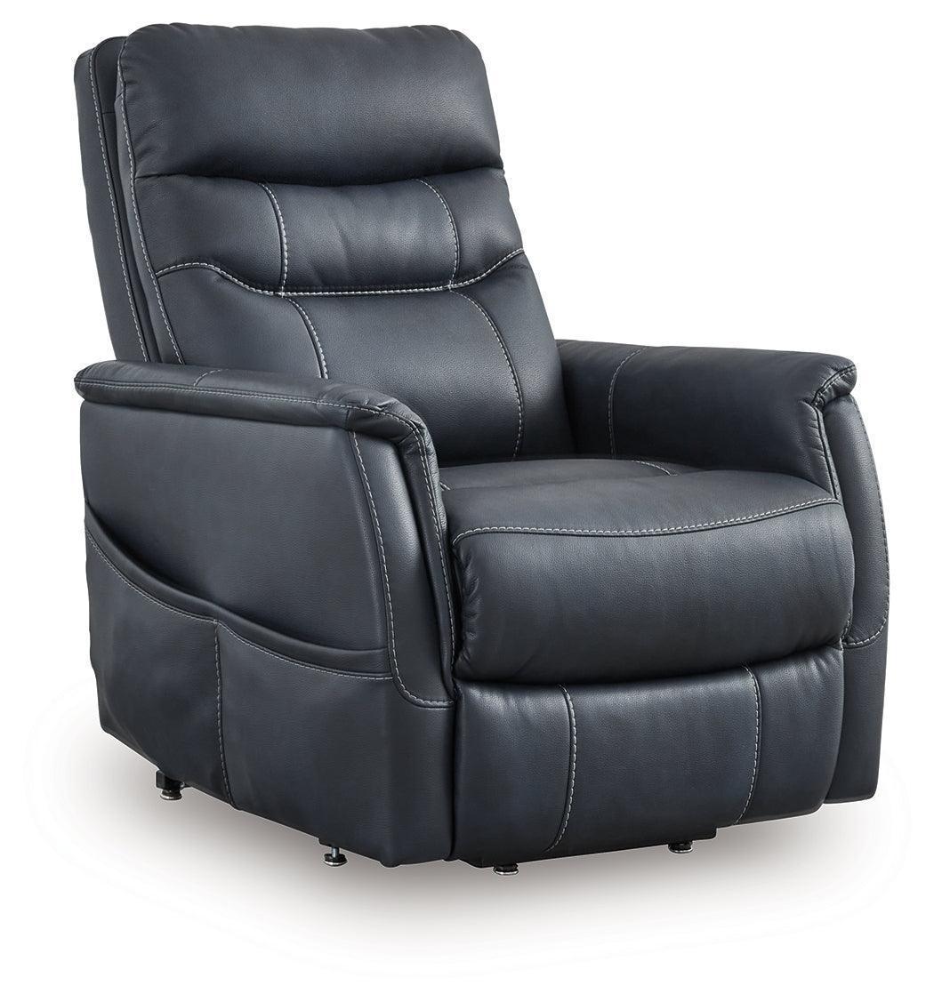 Strawbill Sapphire Faux Leather Power Lift Recliner - Image 1