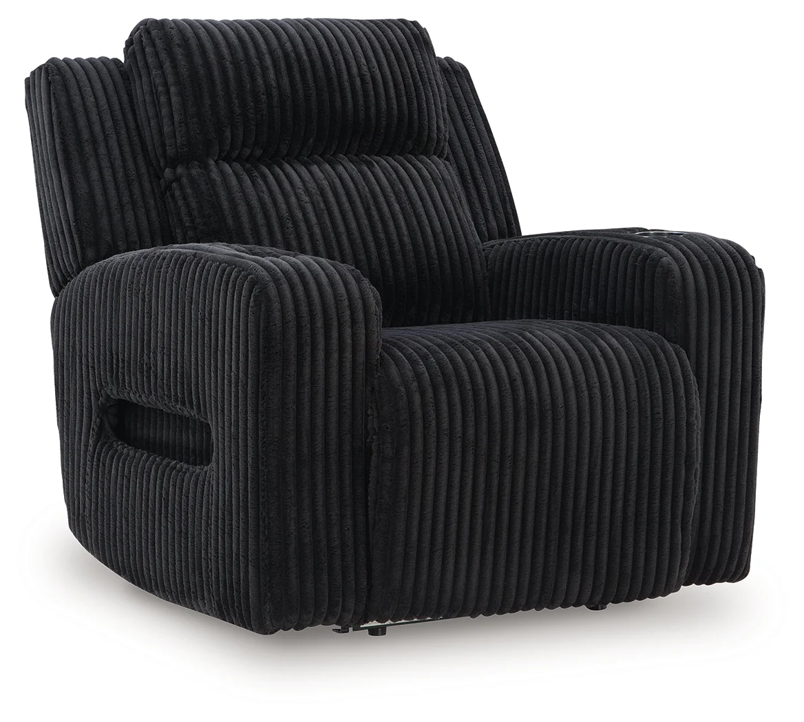 Forest Lake Black Chenille,Velvet Power Recliner - Image 2