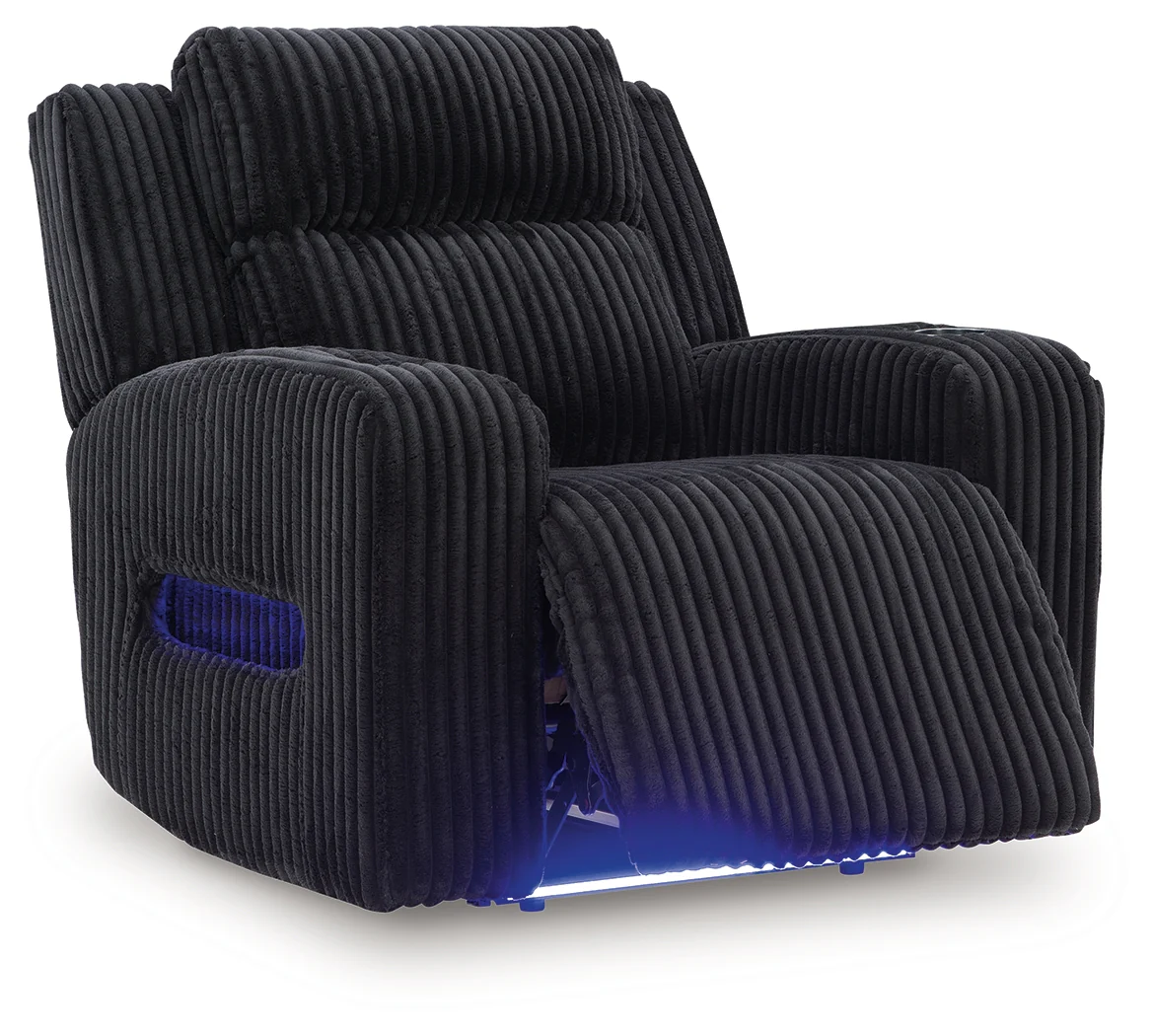 Forest Lake Black Chenille,Velvet Power Recliner - Image 3