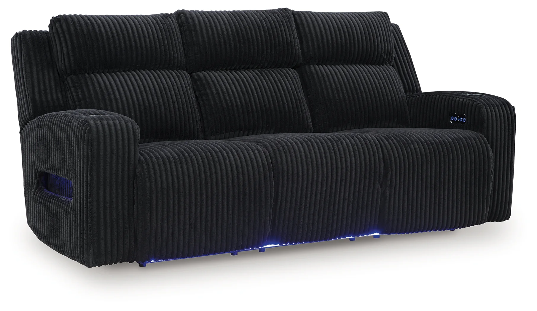 Forest Lake Black Chenille,Velvet Power Reclining Sofa - Image 2