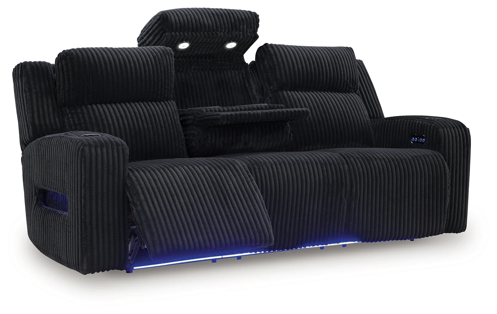 Forest Lake Black Chenille,Velvet Power Reclining Sofa - Image 3
