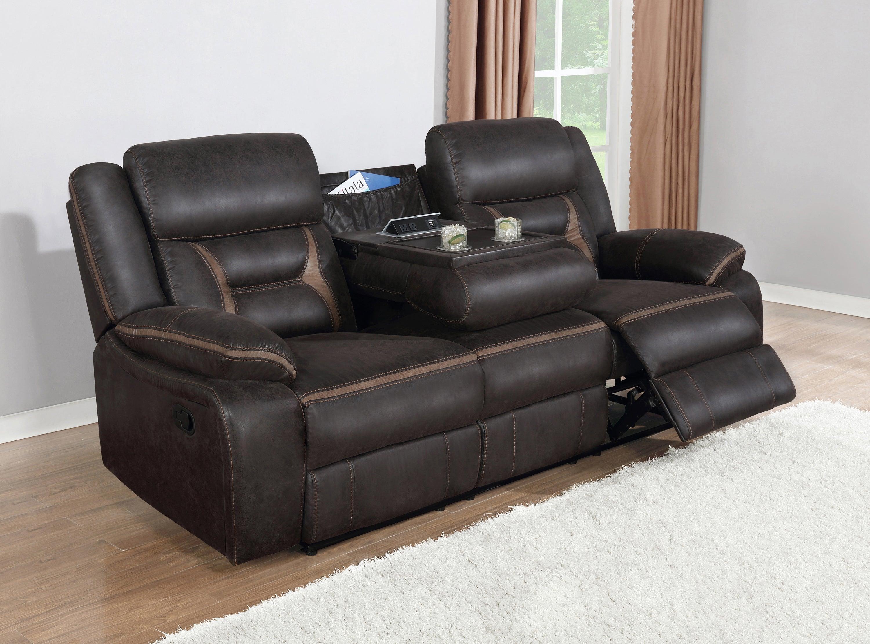 Greer Upholstered Tufted Back Motion Sofa - Image 2