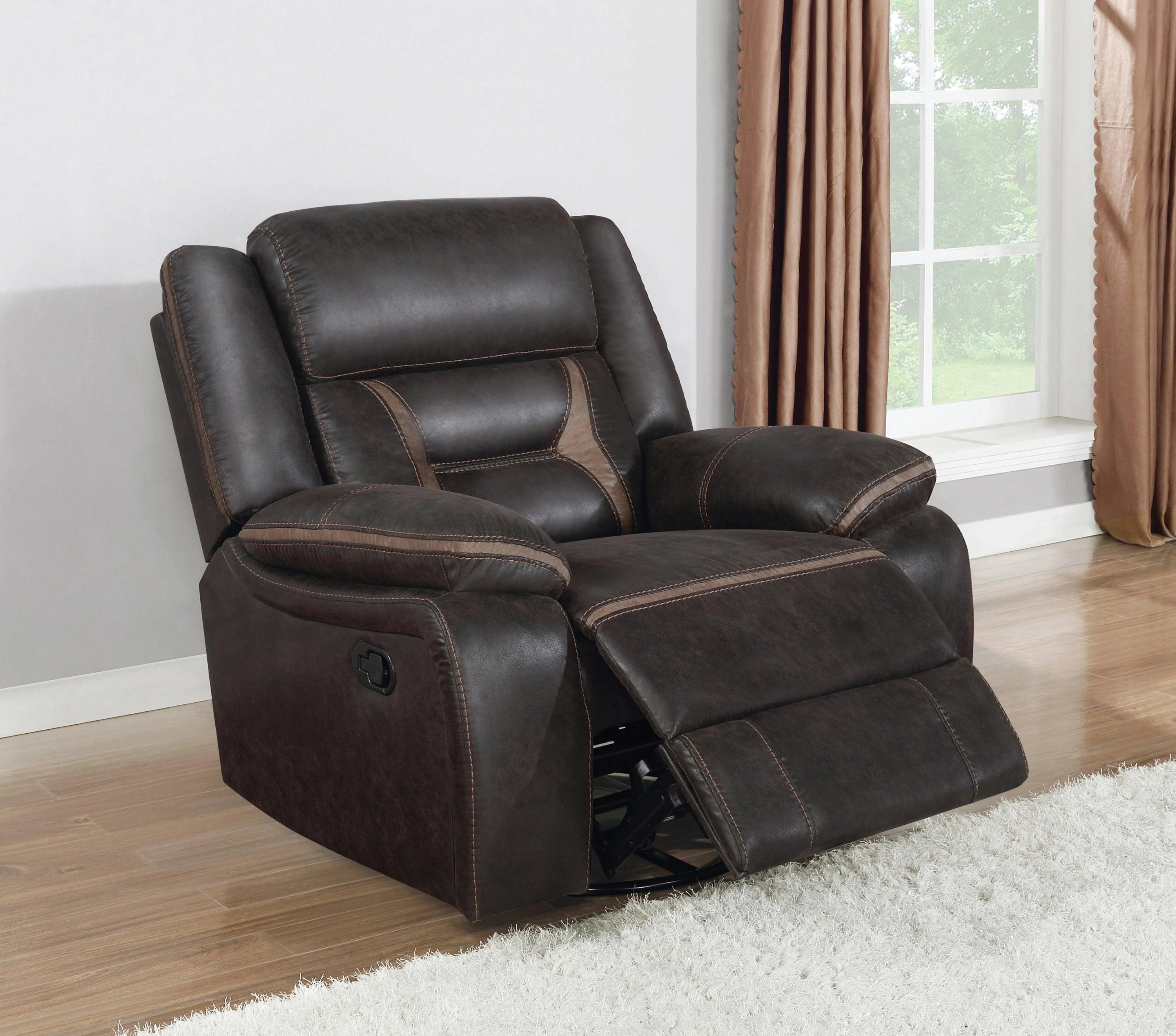 Greer Upholstered Tufted Back Glider Recliner - Image 2