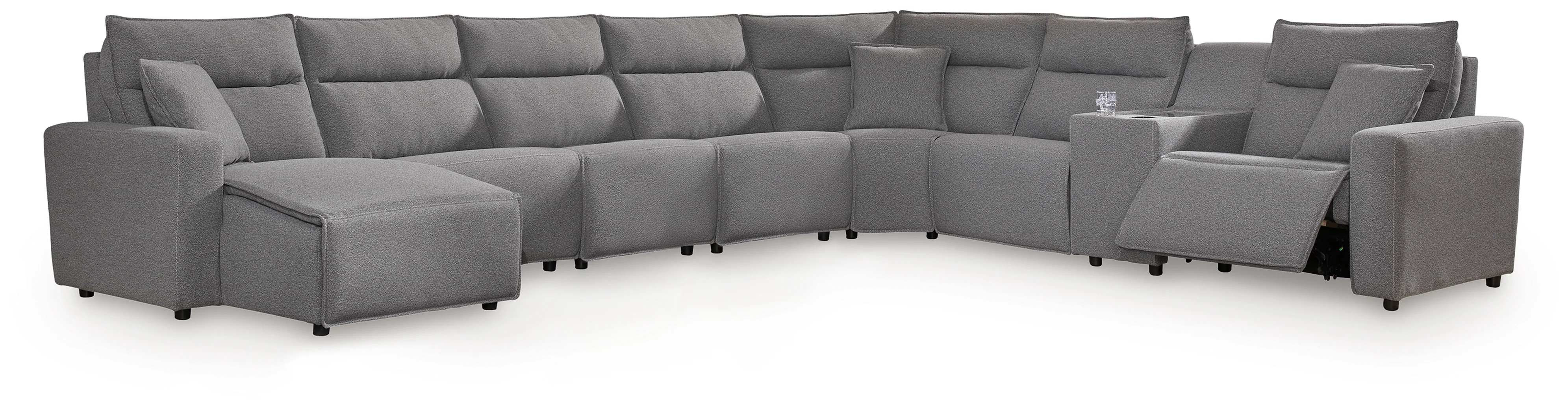 Modmax II Salt and Pepper 8-Piece Power Reclining Sectional with Console - Image 2