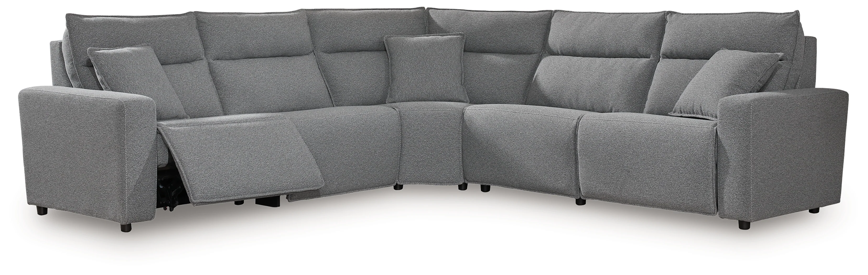 ModMax II Salt and Pepper Next-Gen Nuvella™ 5-Piece Power Reclining Sectional - Image 2