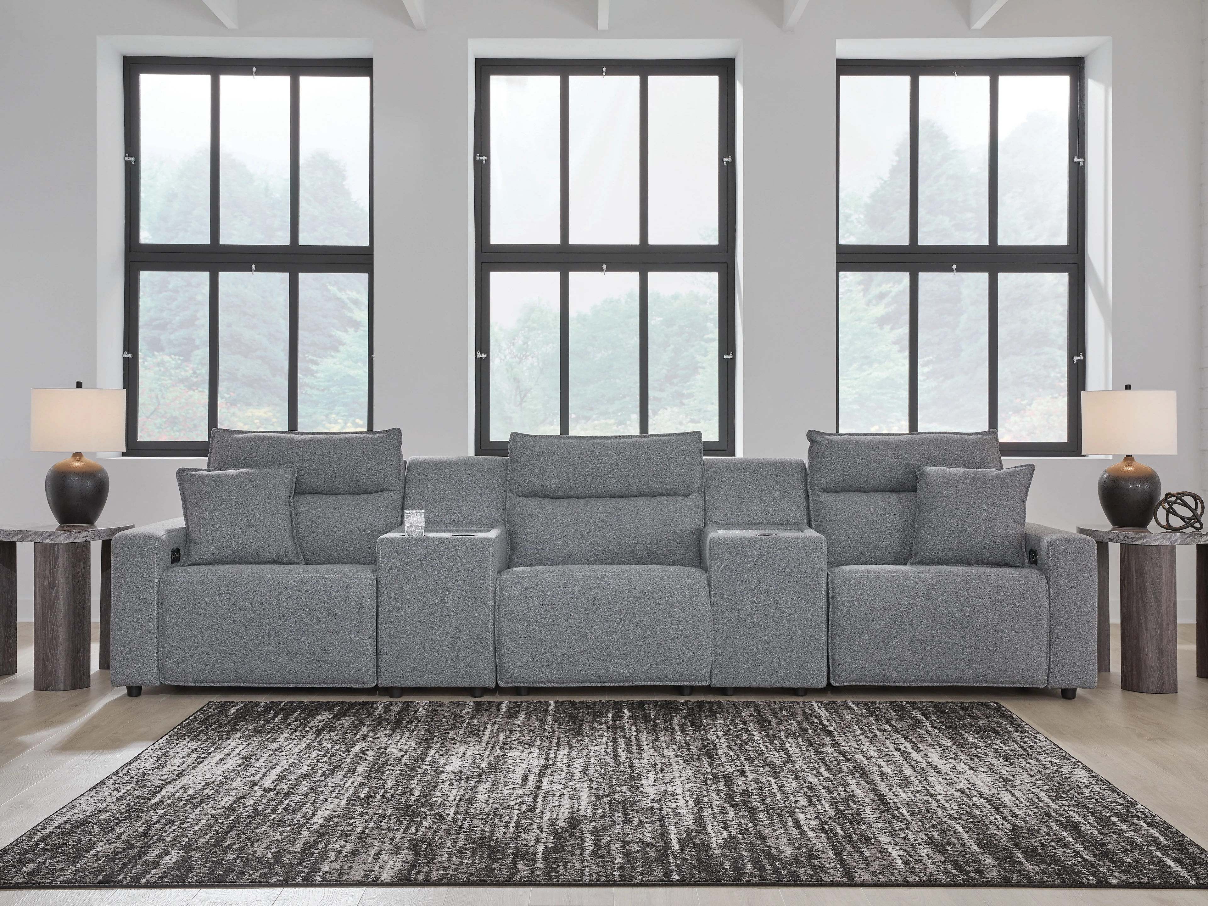 Modmax Salt and Pepper Next-Gen Nuvella™ 5-Piece Power Reclining Sectional - Image 2