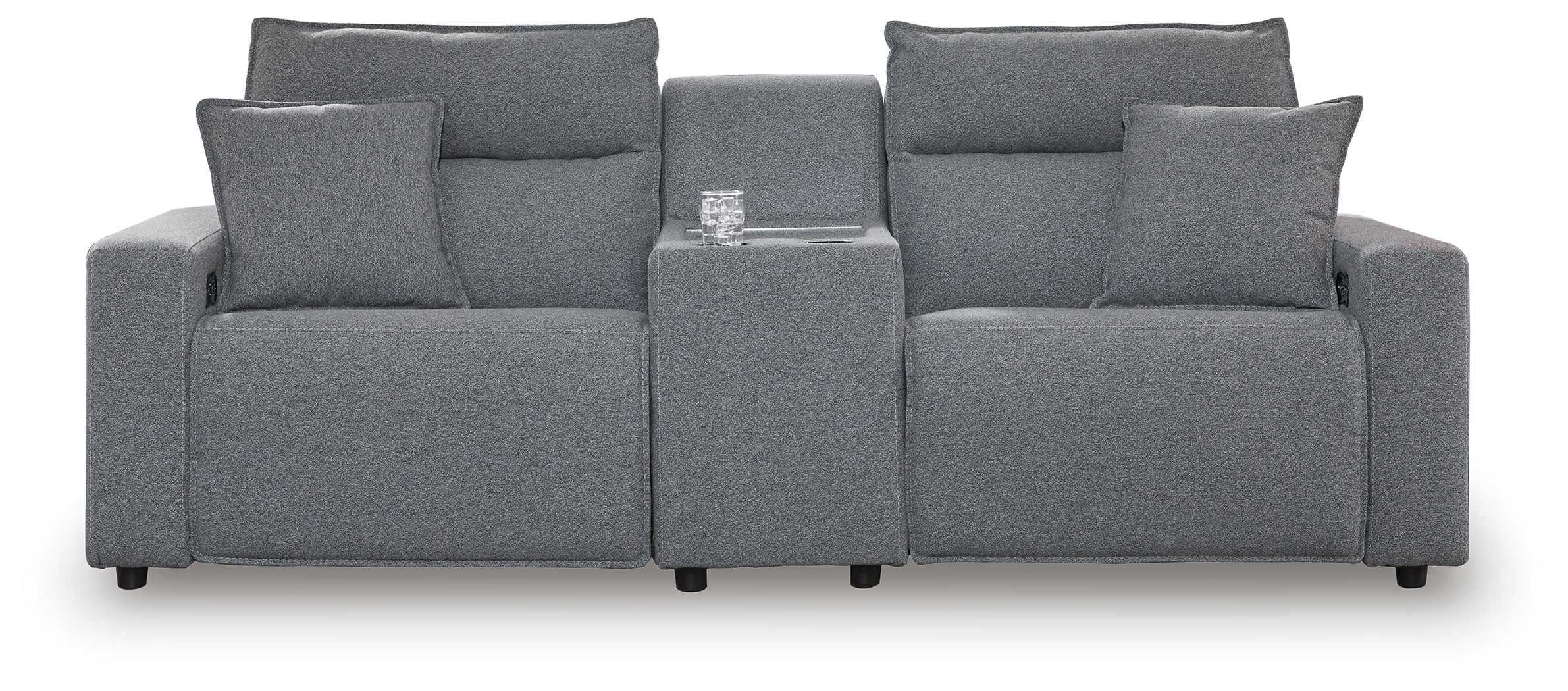 Modmax II Salt and Pepper Next-Gen Nuvella™ 3-Piece Power Reclining Sectional with Console - Image 2