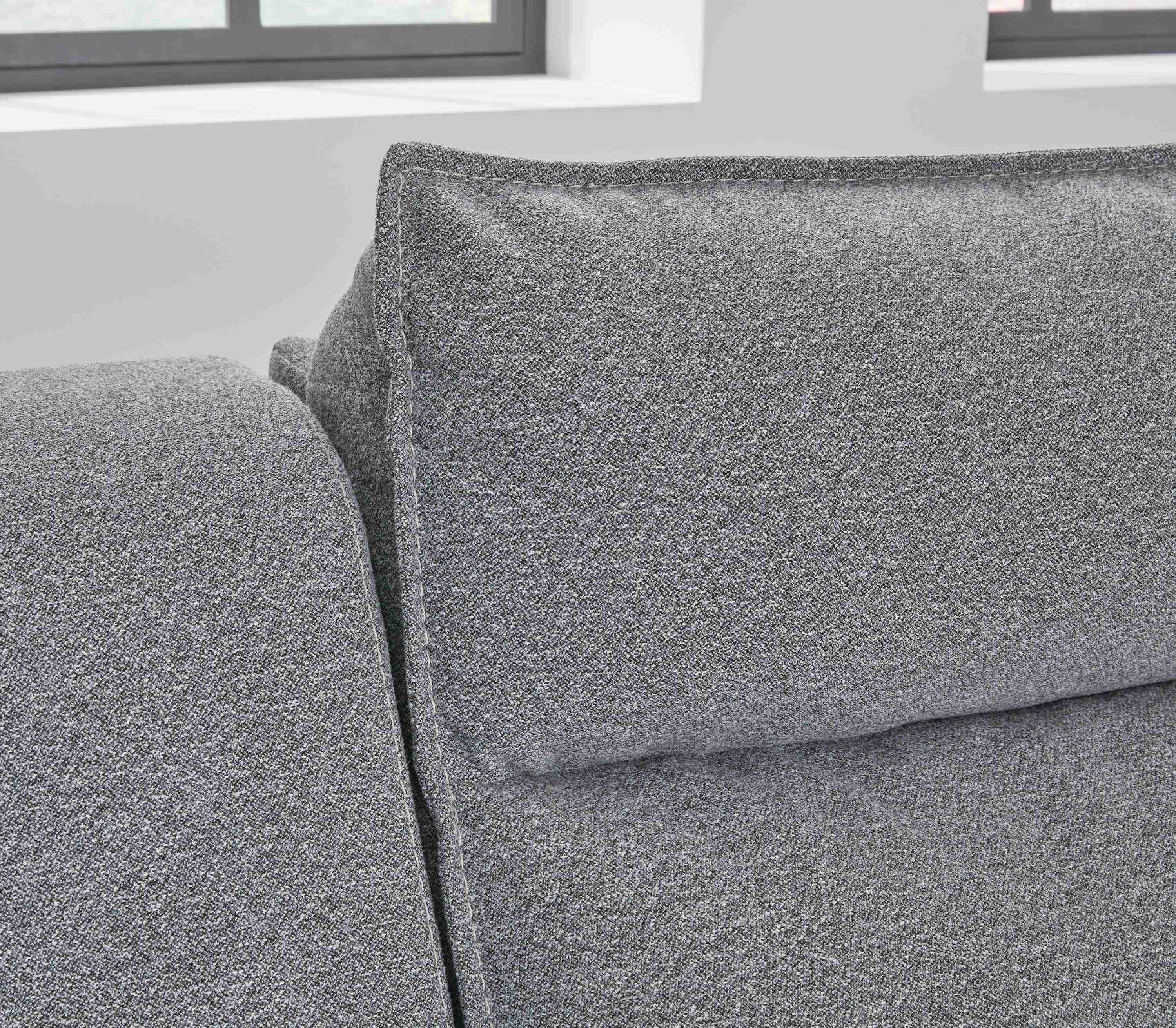 ModMax II Salt and Pepper Next-Gen Nuvella™ 6-Piece Reclining Sectional with Chaise and Audio Console - Image 3