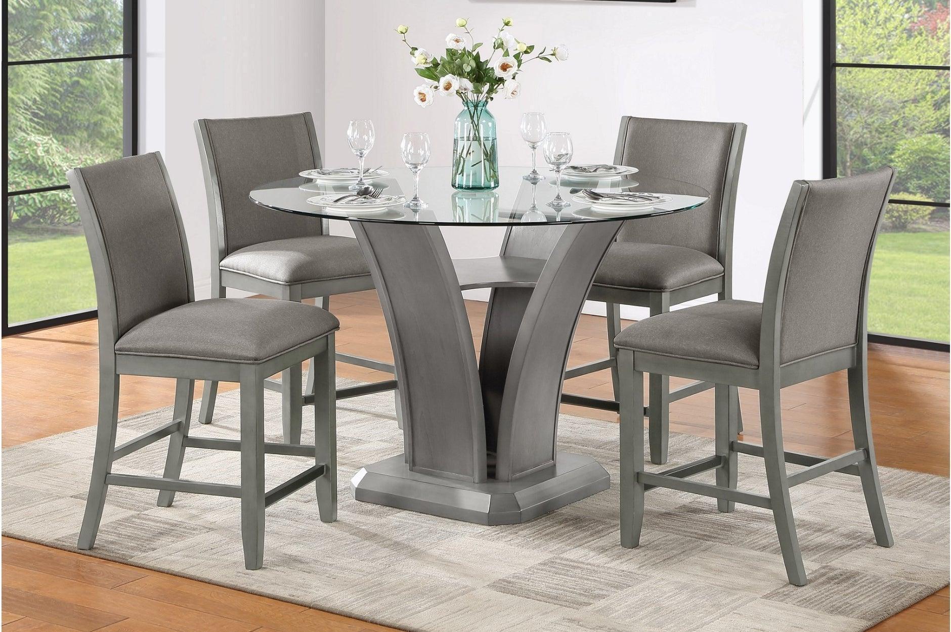 Bellatrix Gray Round Counter Height Chair - Image 3