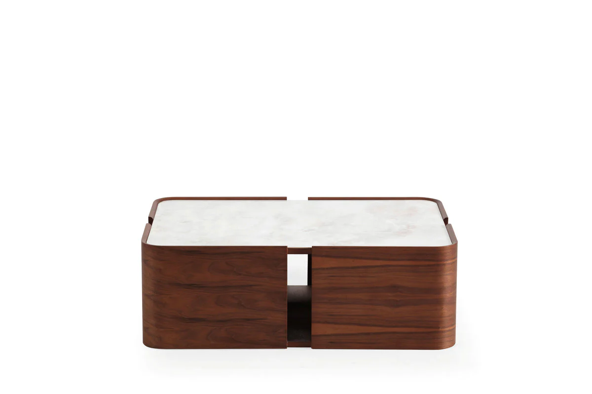 Killua Walnut Marble Coffee Table - Image 2