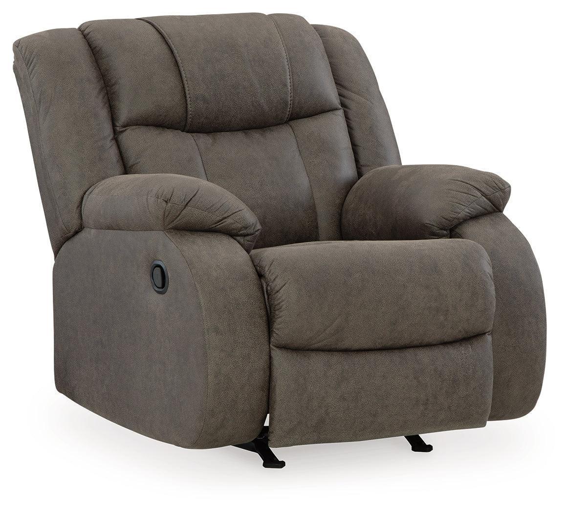 First Base Gunmetal Faux Leather Recliner - Image 2