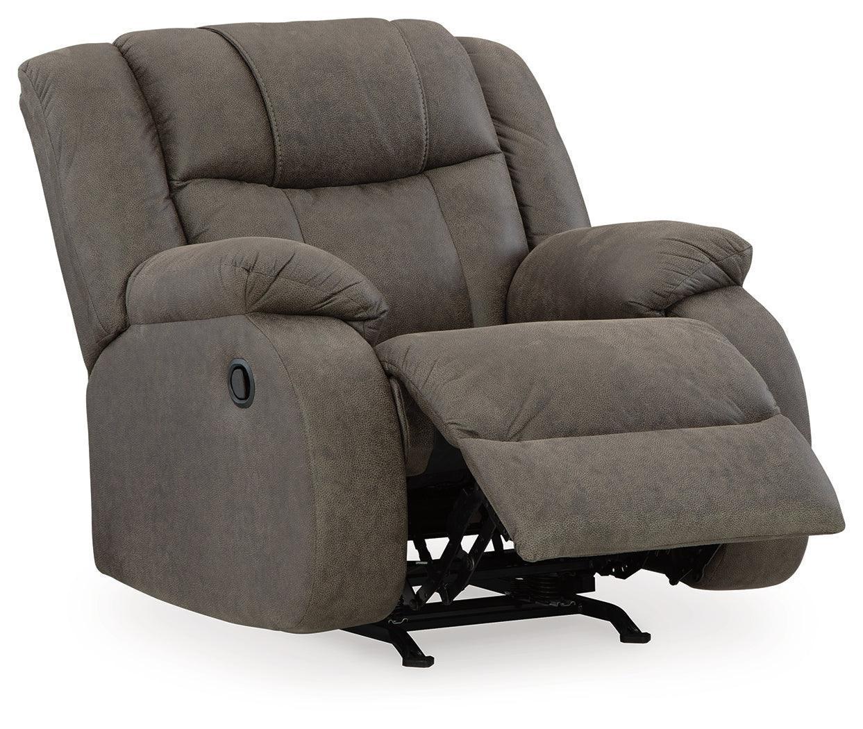 First Base Gunmetal Faux Leather Recliner - Image 3