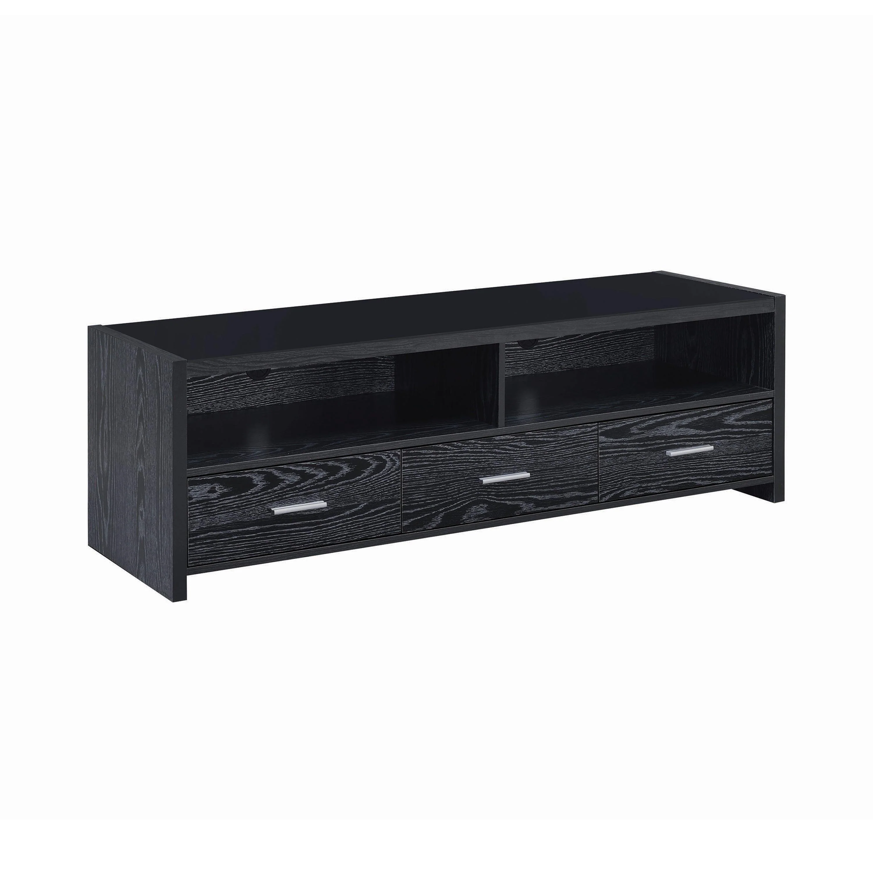 Alton 62″ 3 Drawer TV Console Black Oak - Image 2