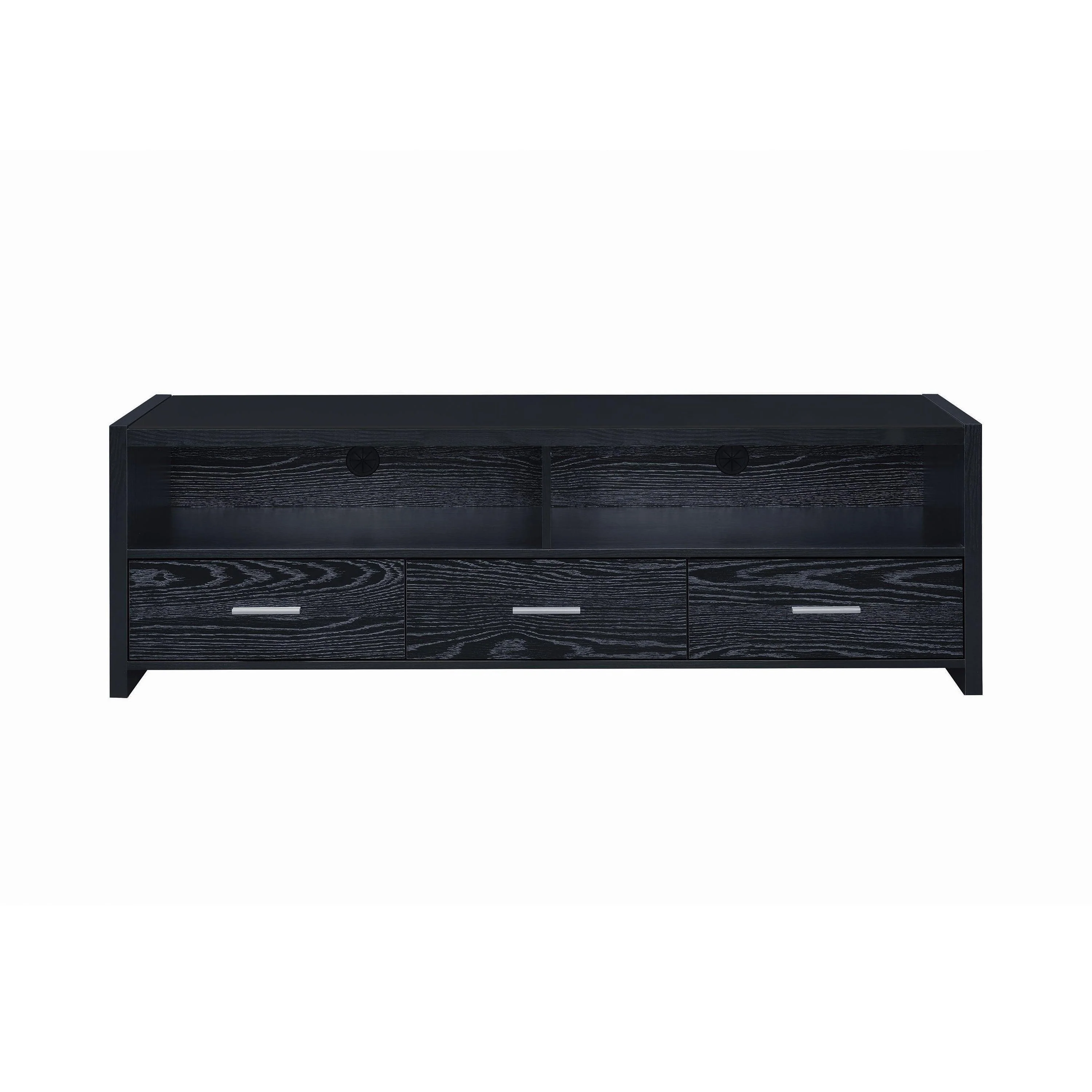 Alton 62″ 3 Drawer TV Console Black Oak - Image 3