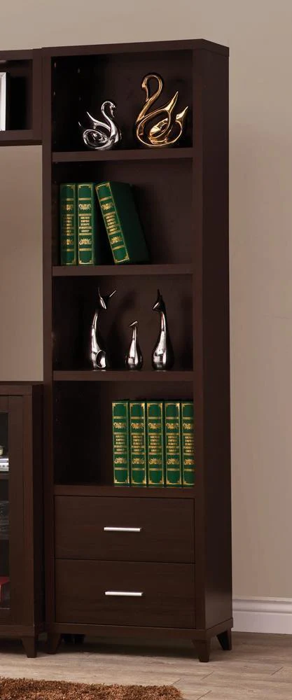 Lewes 2 Drawer Media Tower Cappuccino - Image 2