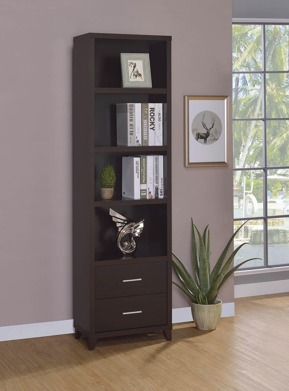 Lewes 2 Drawer Media Tower Cappuccino - Image 3