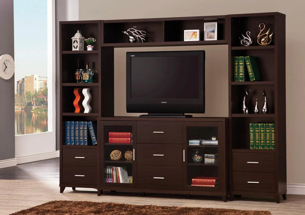 Lewes 2 Drawer Media Tower Cappuccino